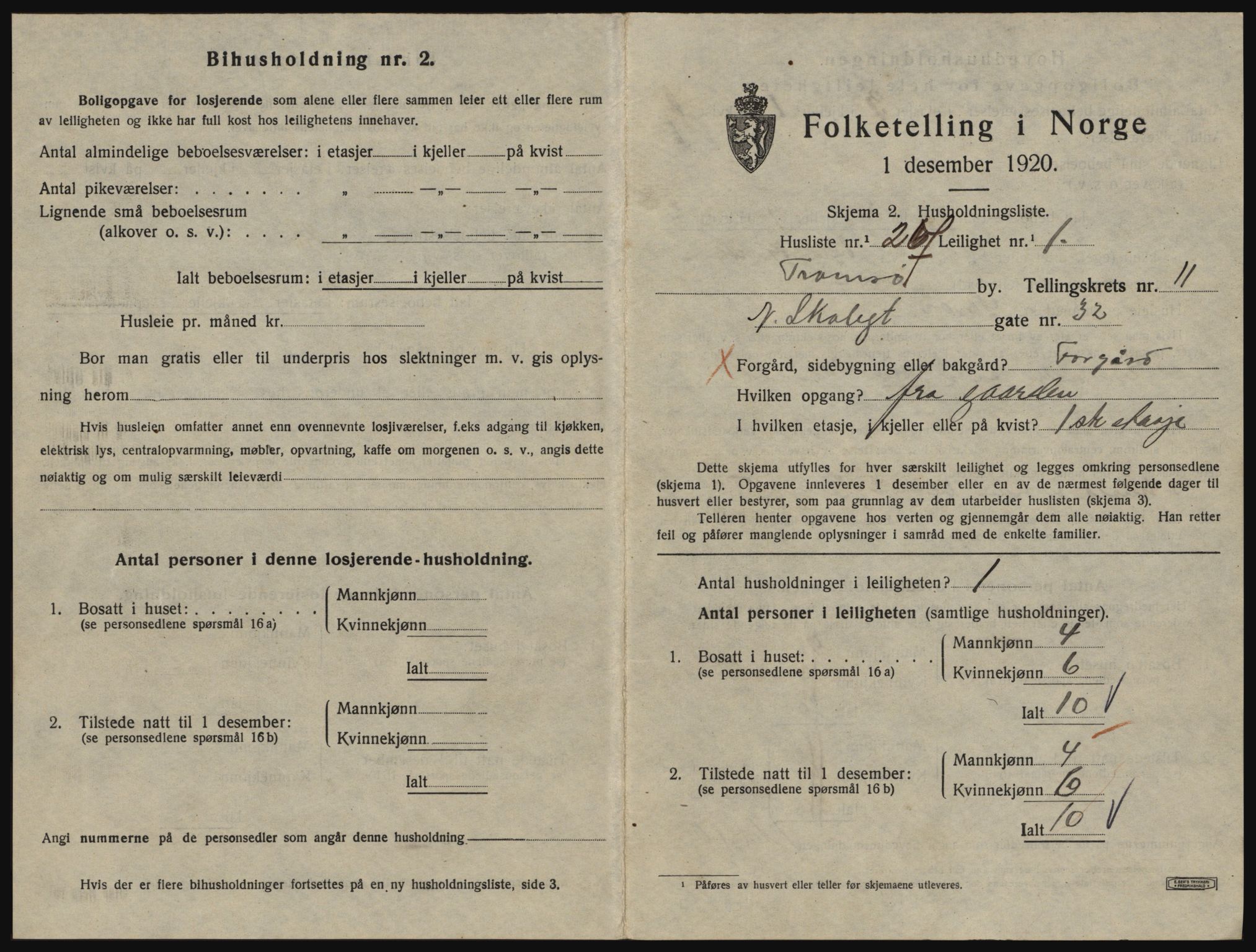 SATØ, 1920 census for Tromsø, 1920, p. 5673