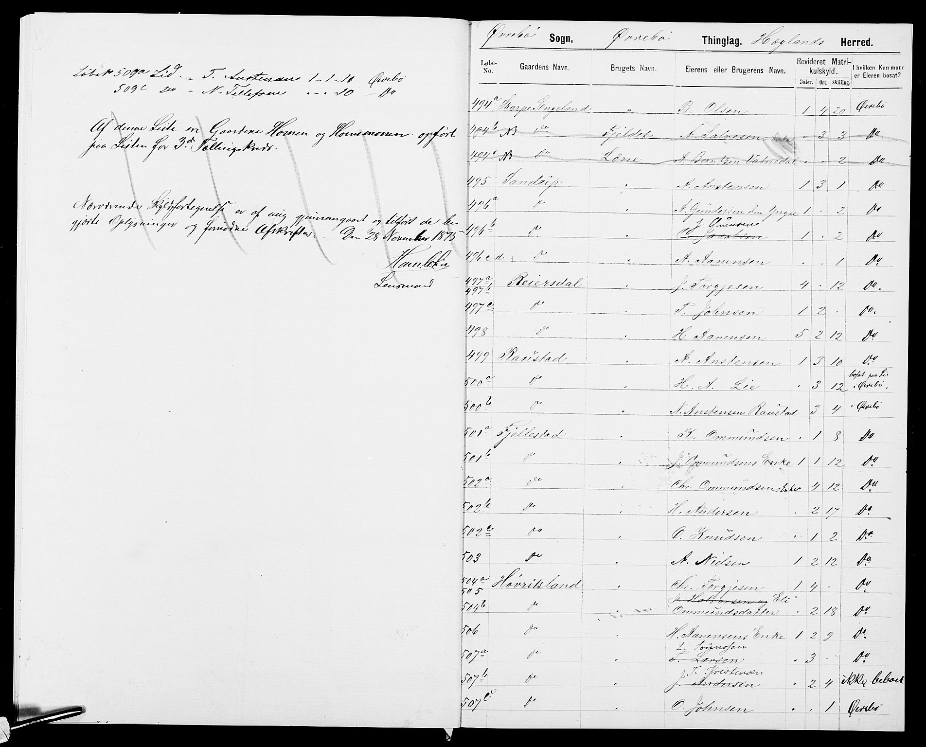 SAK, 1875 census for 1016P Øvrebø, 1875, p. 16