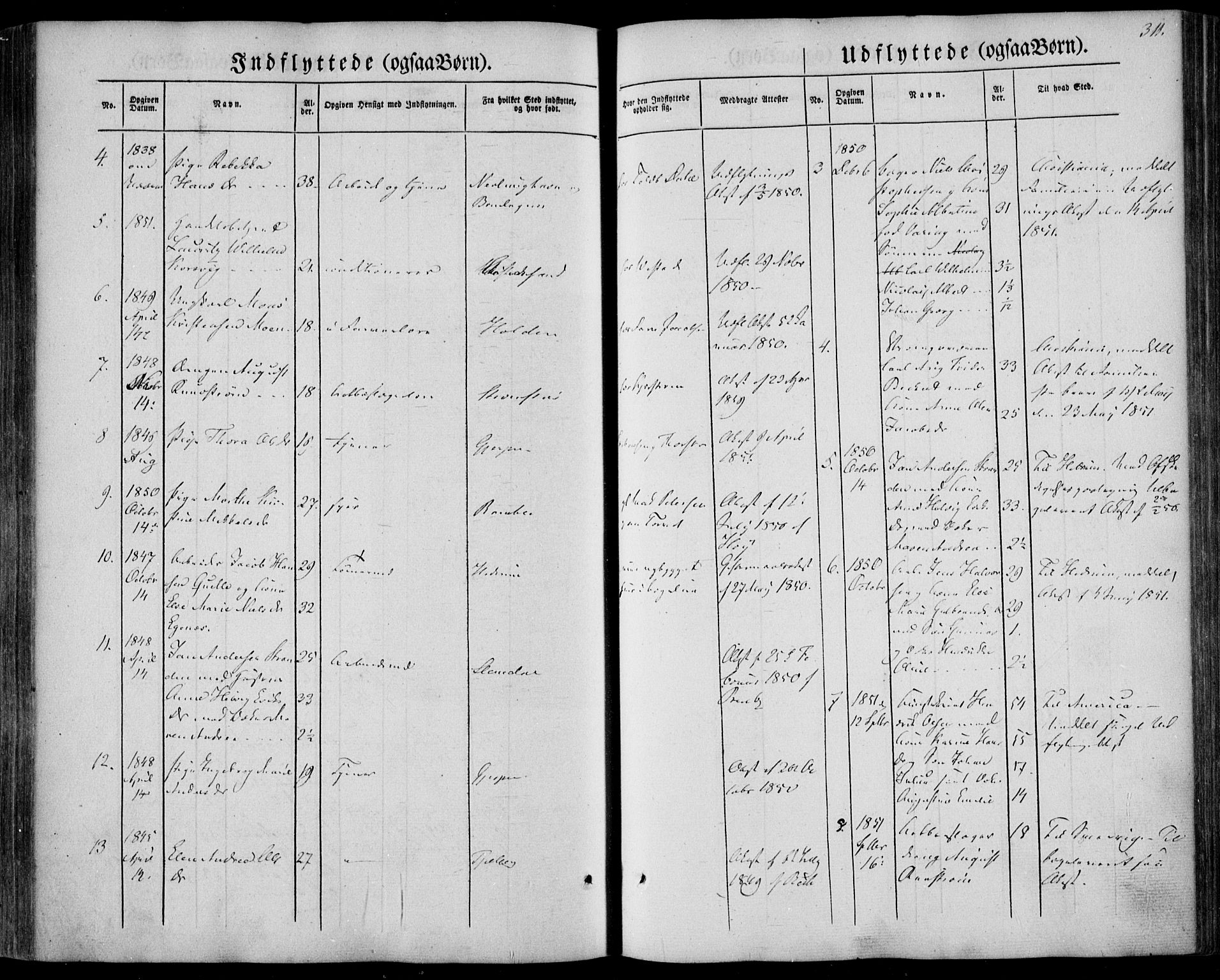 Larvik kirkebøker, AV/SAKO-A-352/F/Fa/L0003: Parish register (official) no. I 3, 1848-1856, p. 311