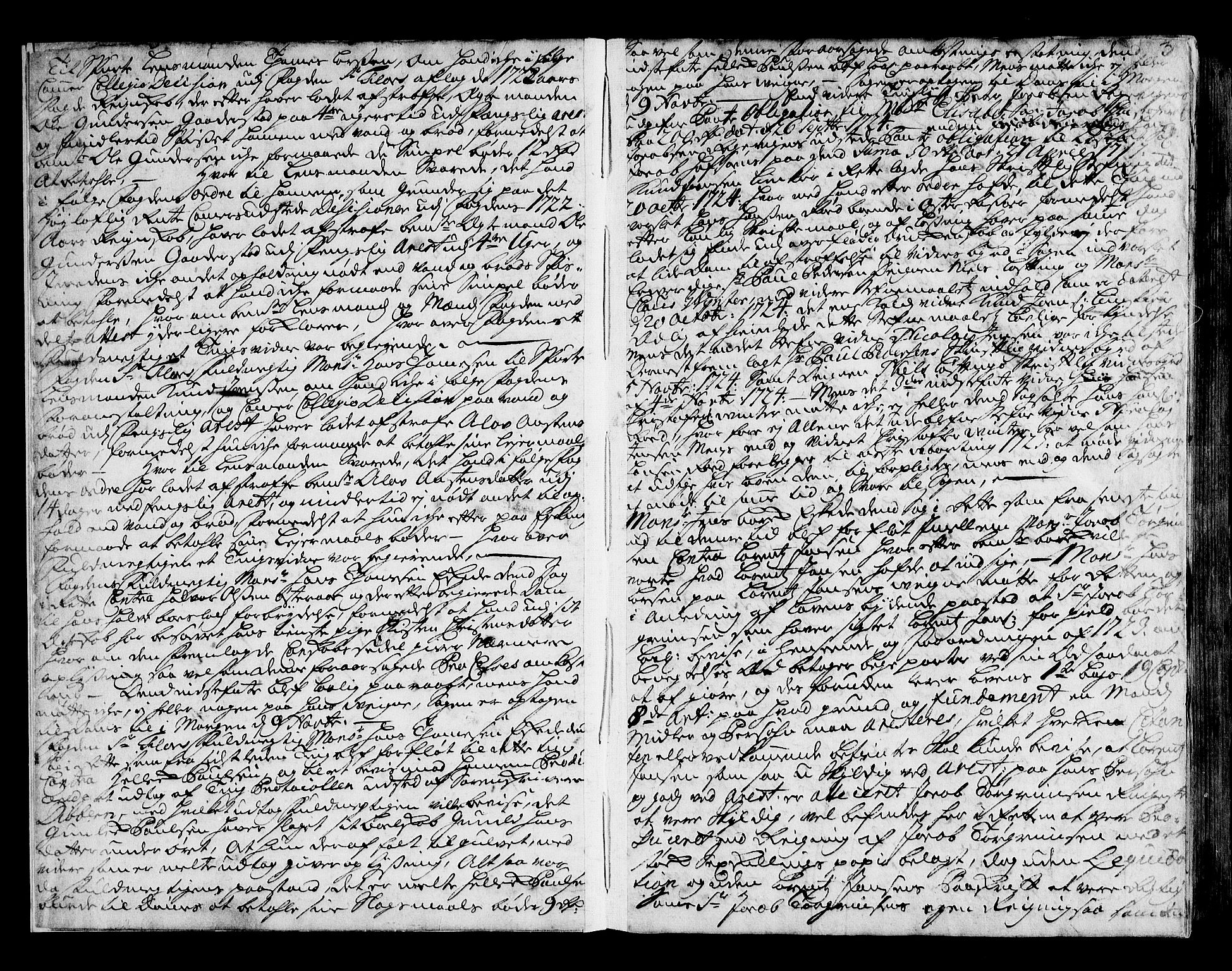 Nedenes sorenskriveri før 1824, AV/SAK-1221-0007/F/Fa/L0020: Tingbok med register nr 15, 1724-1728, p. 2b-3a