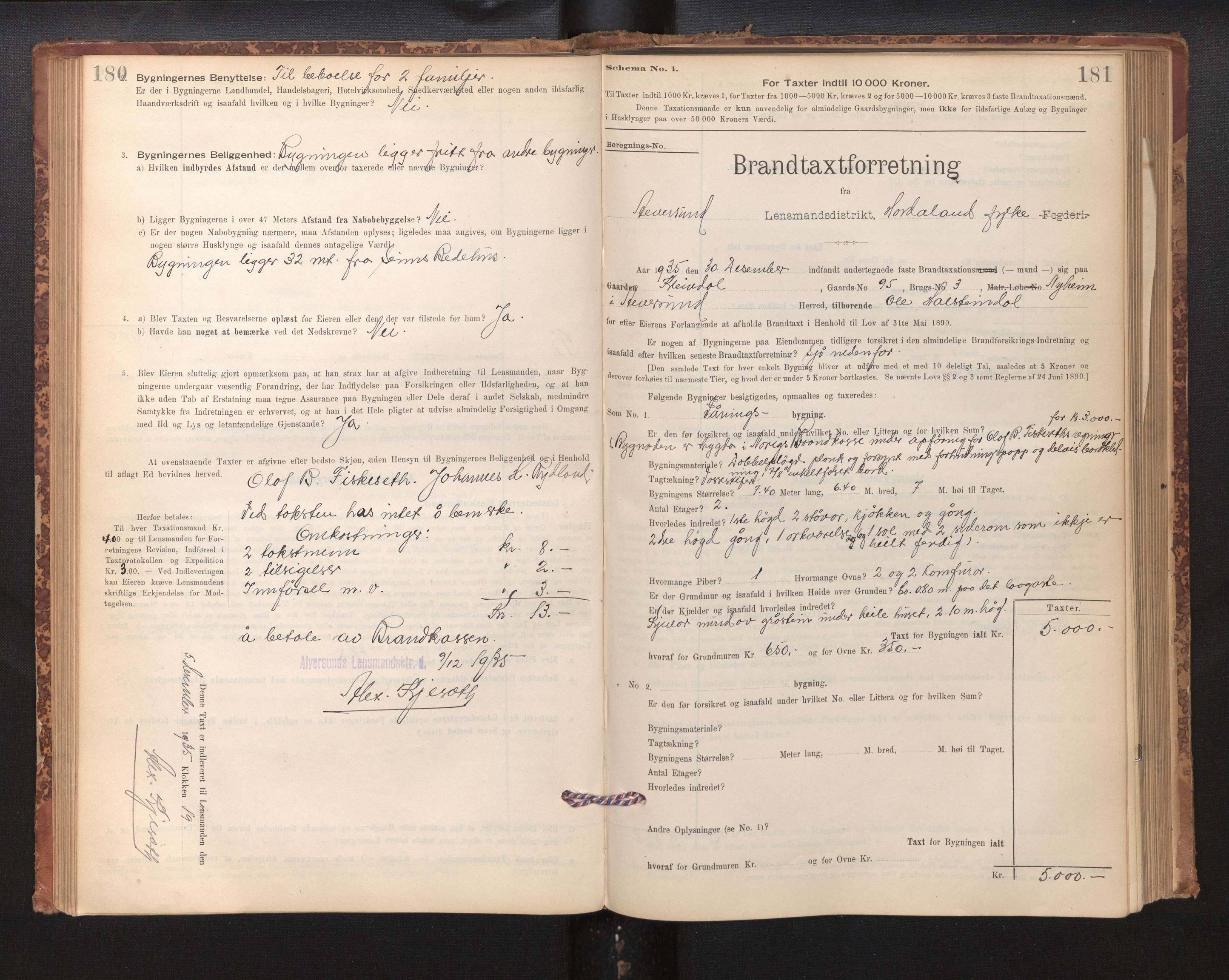 Lensmannen i Alversund, SAB/A-30701/0012/L0004: Branntakstprotokoll, skjematakst, 1894-1953, p. 180-181