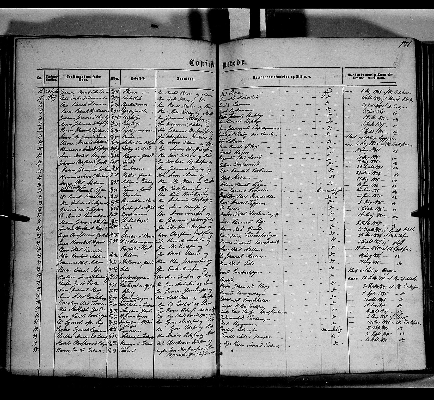 Grue prestekontor, AV/SAH-PREST-036/H/Ha/Haa/L0008: Parish register (official) no. 8, 1847-1858, p. 171