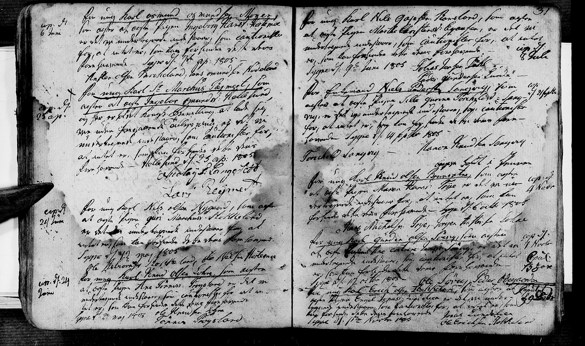 Søgne sokneprestkontor, SAK/1111-0037/F/Fa/Fab/L0007: Parish register (official) no. A 7, 1791-1851, p. 31