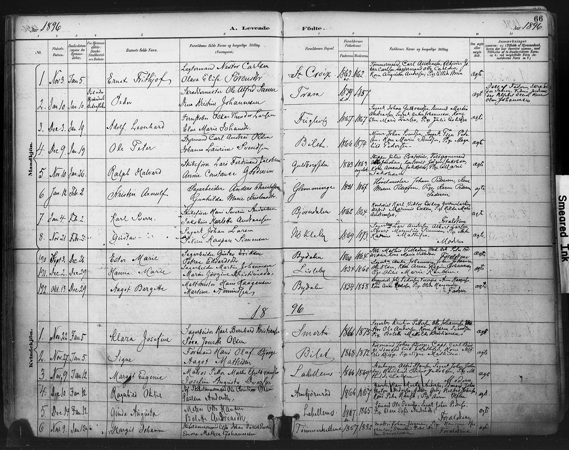 Glemmen prestekontor Kirkebøker, AV/SAO-A-10908/F/Fa/L0013: Parish register (official) no. 13, 1892-1907, p. 66