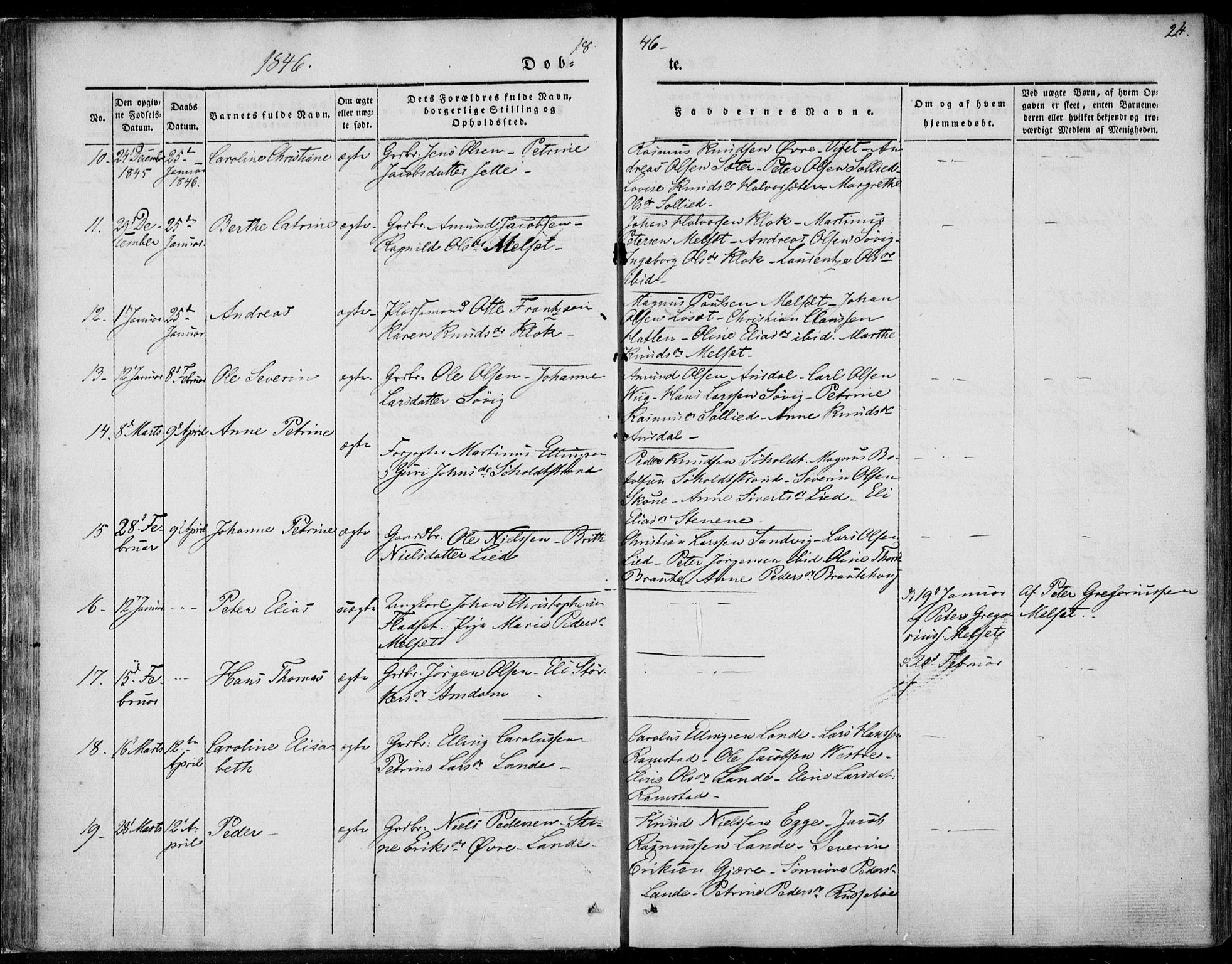 Ministerialprotokoller, klokkerbøker og fødselsregistre - Møre og Romsdal, SAT/A-1454/522/L0312: Parish register (official) no. 522A07, 1843-1851, p. 24