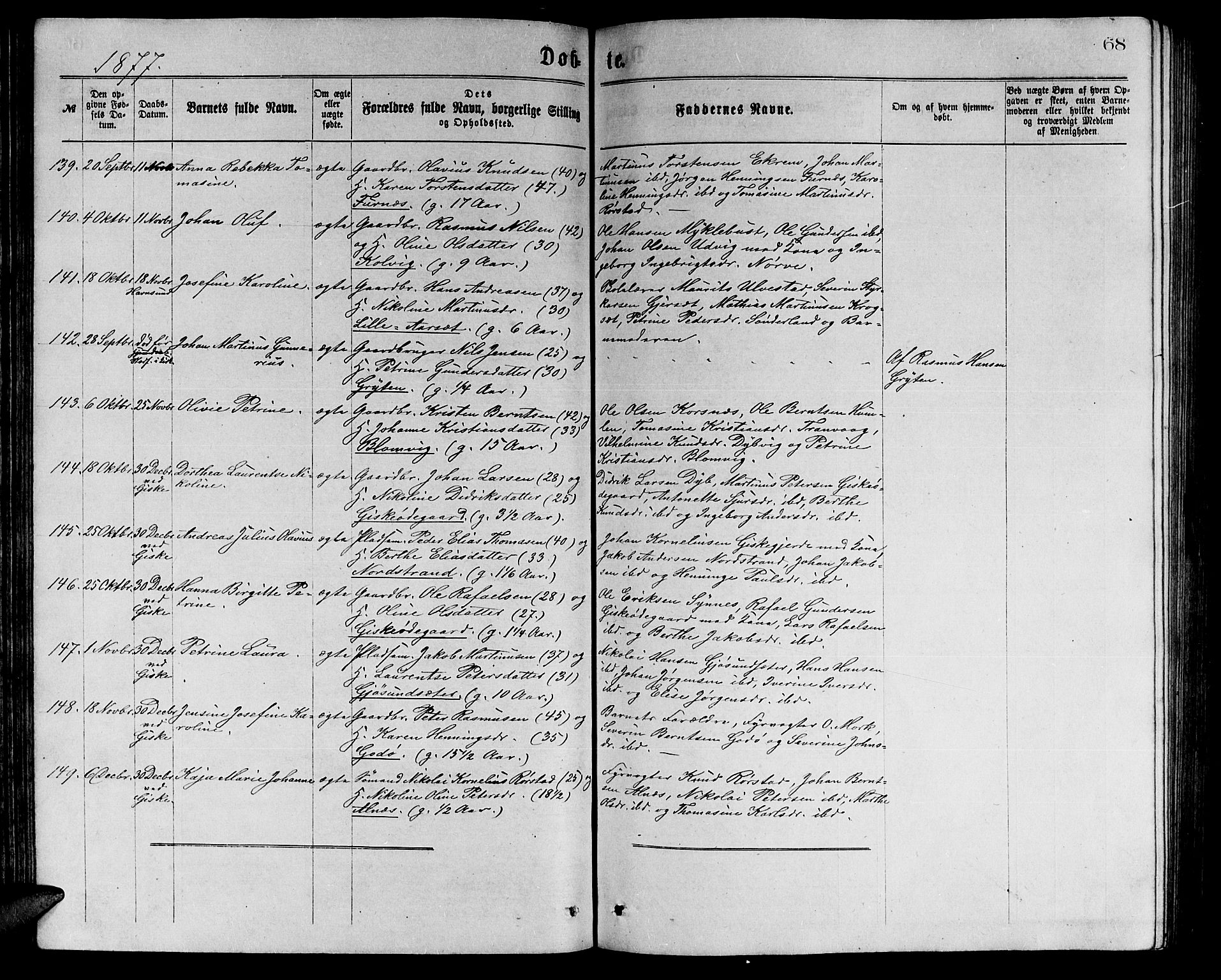 Ministerialprotokoller, klokkerbøker og fødselsregistre - Møre og Romsdal, AV/SAT-A-1454/528/L0429: Parish register (copy) no. 528C10, 1872-1886, p. 68