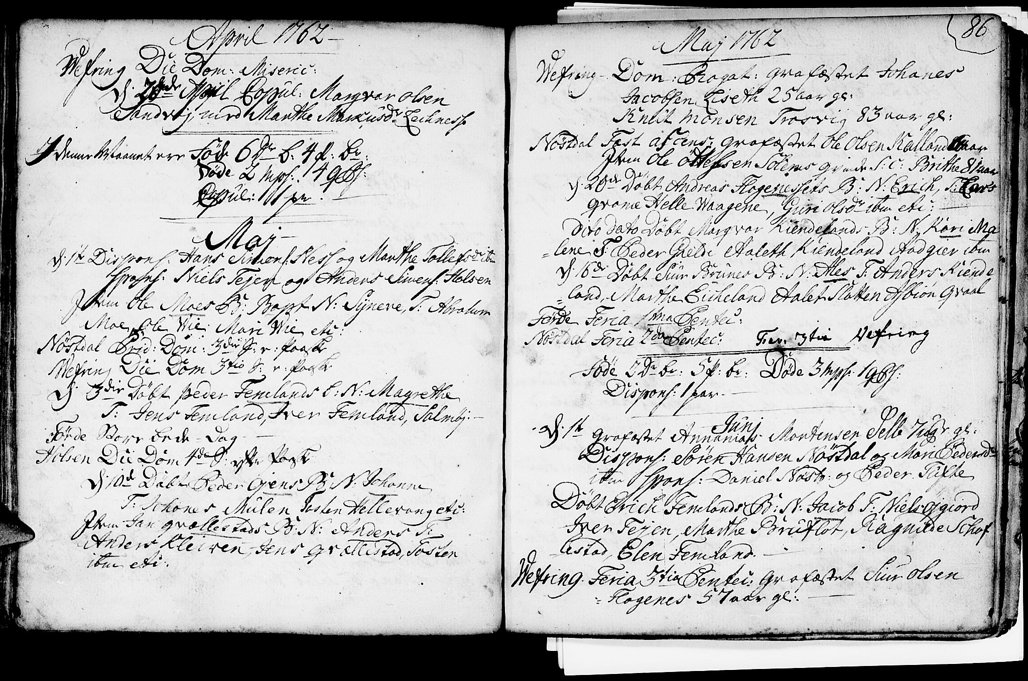 Førde sokneprestembete, AV/SAB-A-79901/H/Haa/Haaa/L0003: Parish register (official) no. A 3, 1749-1764, p. 86