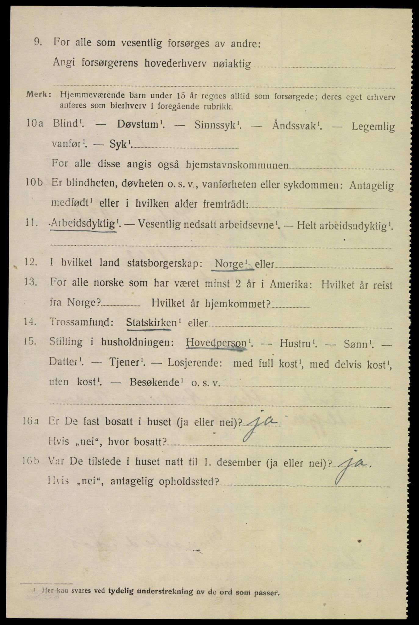 SAK, 1920 census for Tveit, 1920, p. 3503