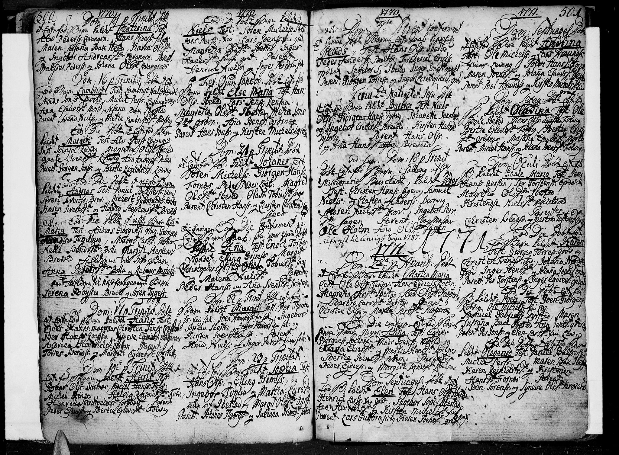 Ibestad sokneprestembete, AV/SATØ-S-0077/H/Ha/Haa/L0002kirke: Parish register (official) no. 2, 1751-1775, p. 500-501