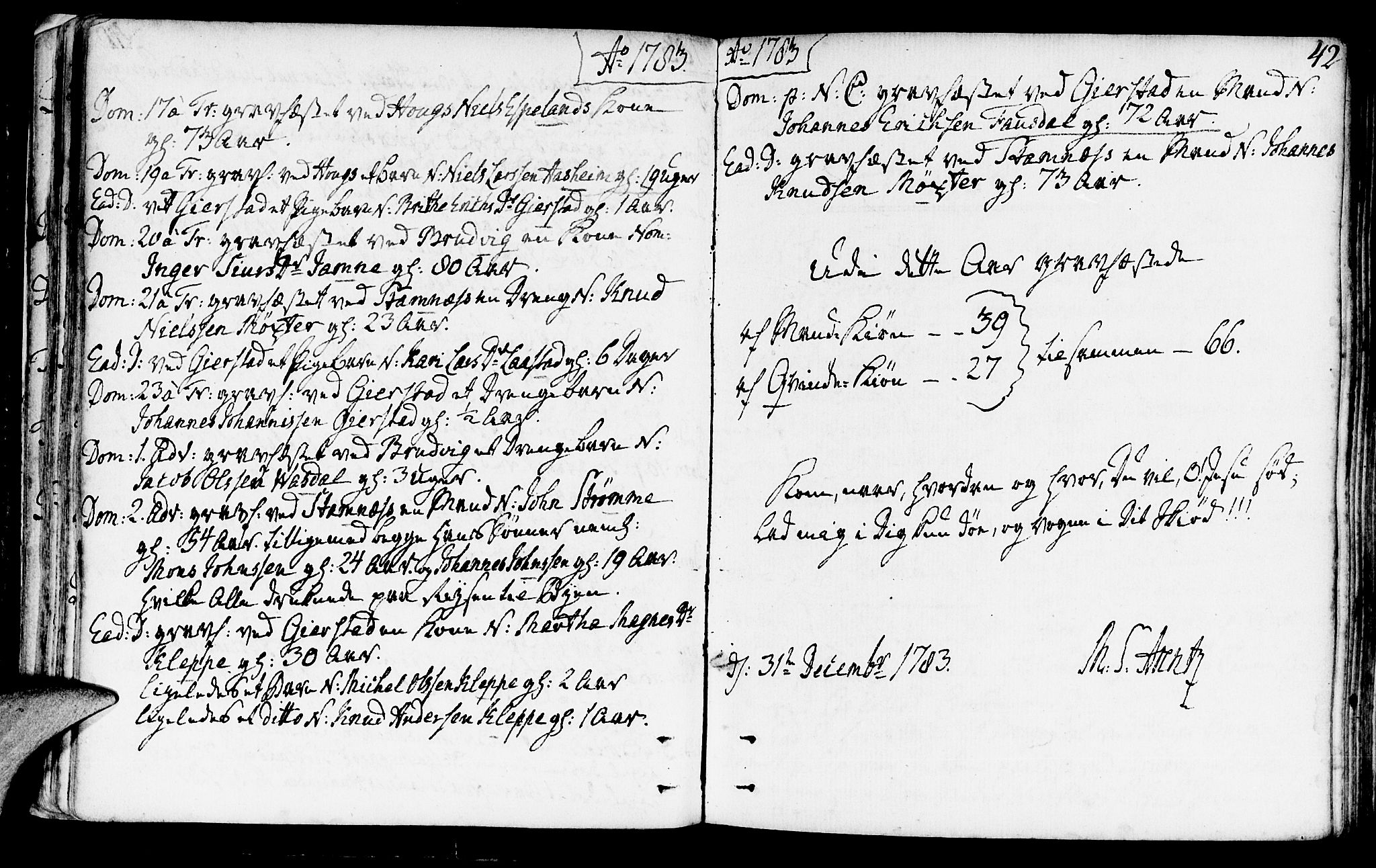 Haus sokneprestembete, AV/SAB-A-75601/H/Haa: Parish register (official) no. A 10, 1782-1796, p. 42