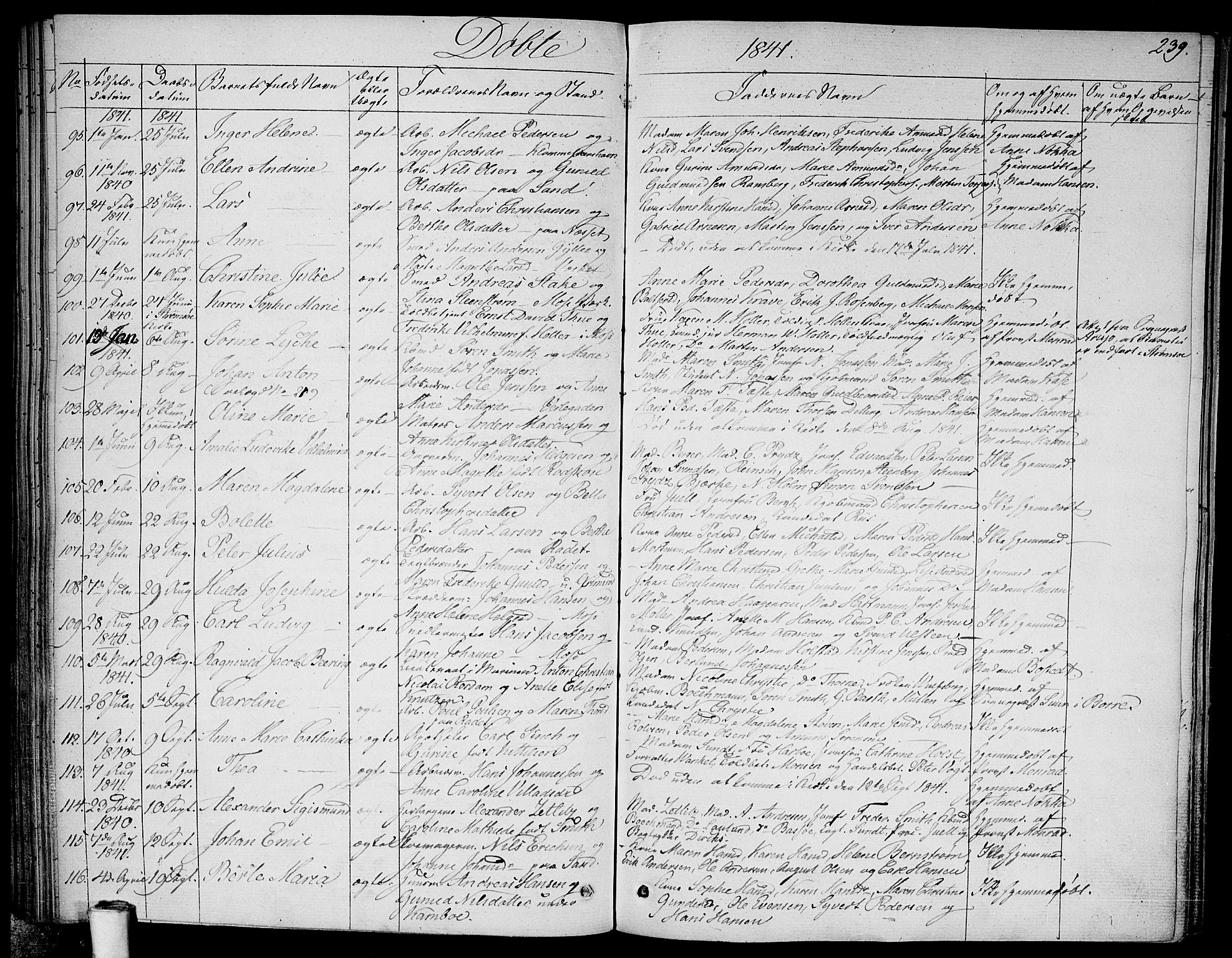 Moss prestekontor Kirkebøker, AV/SAO-A-2003/F/Fa/L0006: Parish register (official) no. I 6, 1829-1844, p. 239