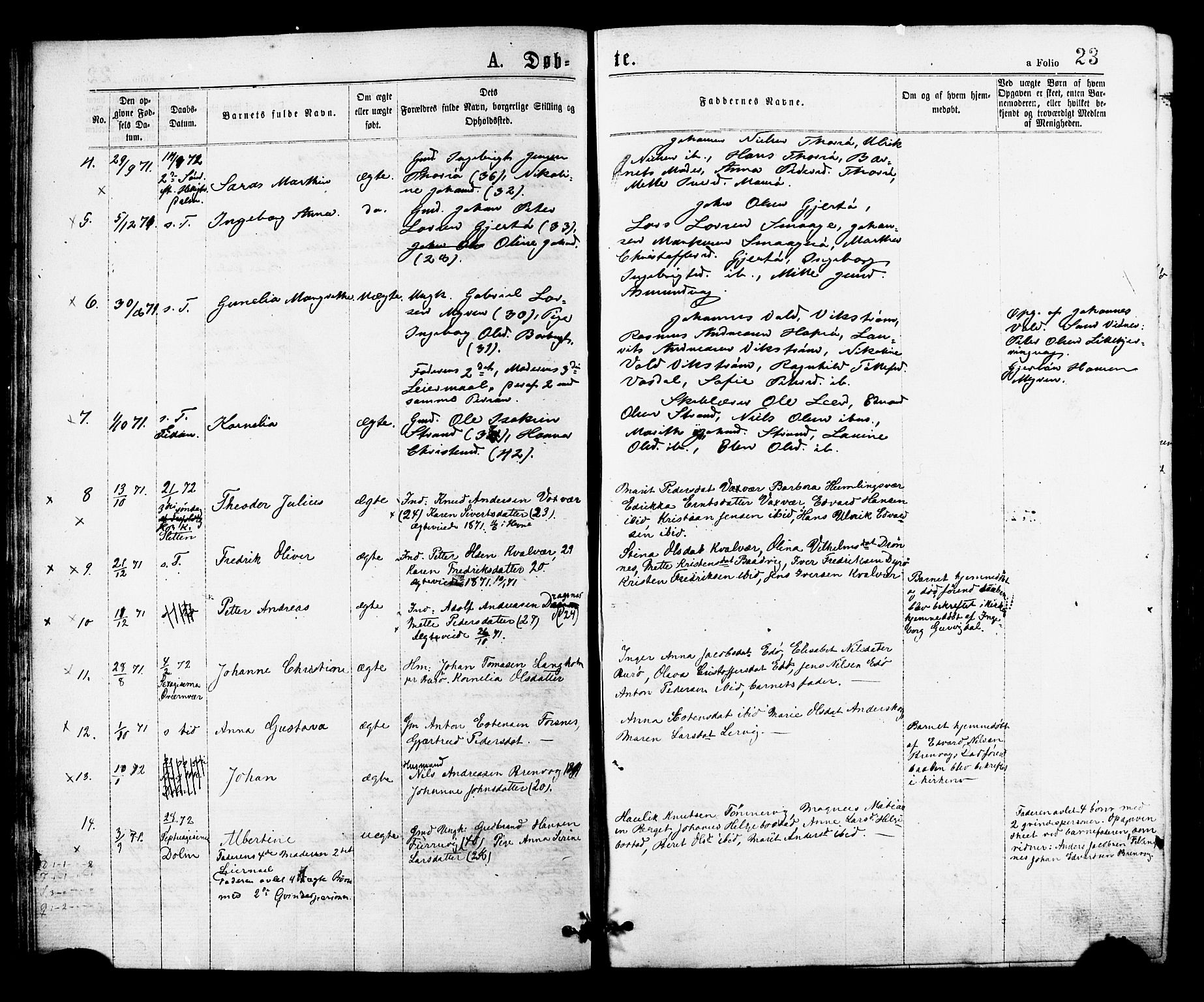 Ministerialprotokoller, klokkerbøker og fødselsregistre - Sør-Trøndelag, SAT/A-1456/634/L0532: Parish register (official) no. 634A08, 1871-1881, p. 23