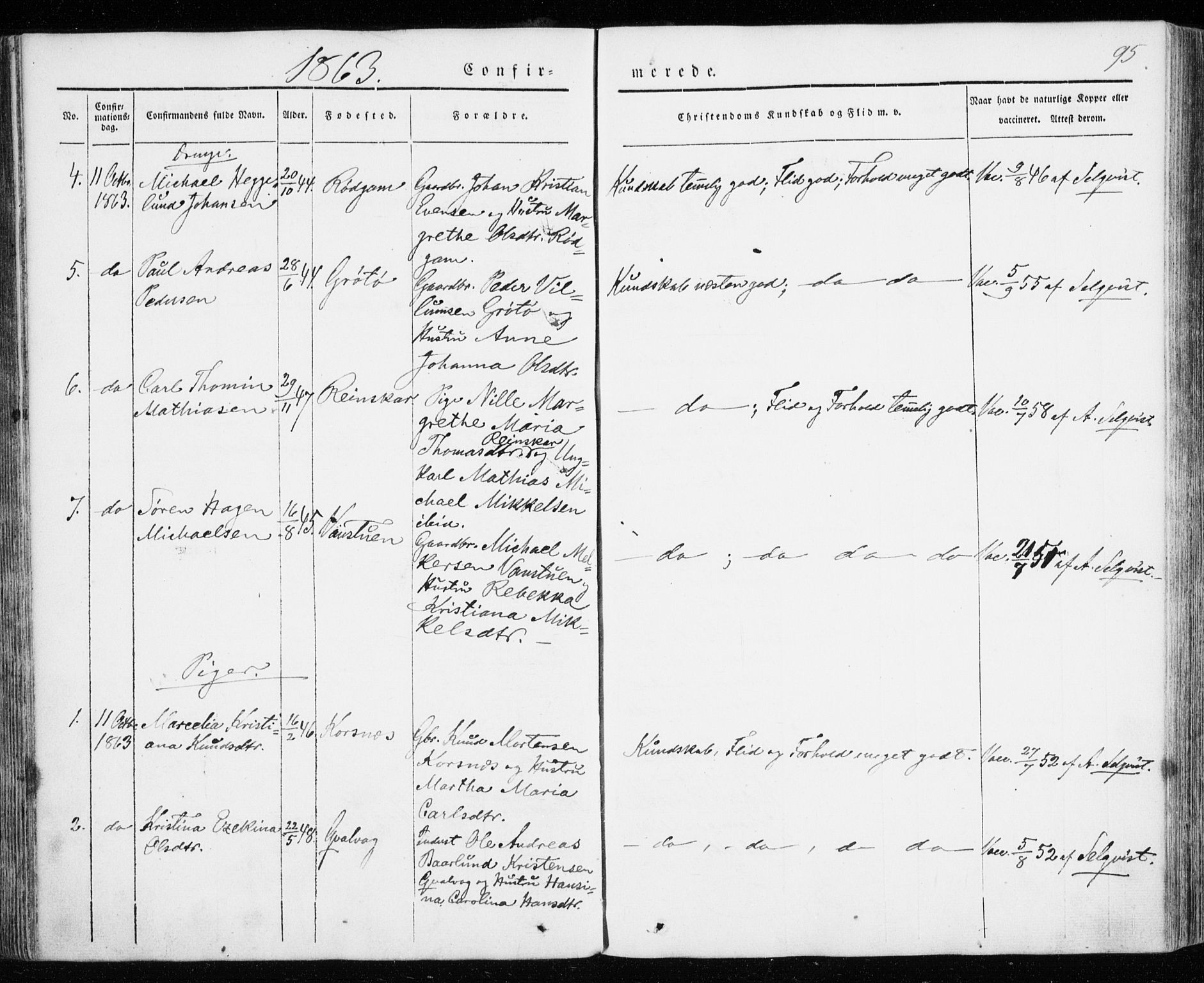 Karlsøy sokneprestembete, SATØ/S-1299/H/Ha/Haa/L0009kirke: Parish register (official) no. 9, 1838-1867, p. 95