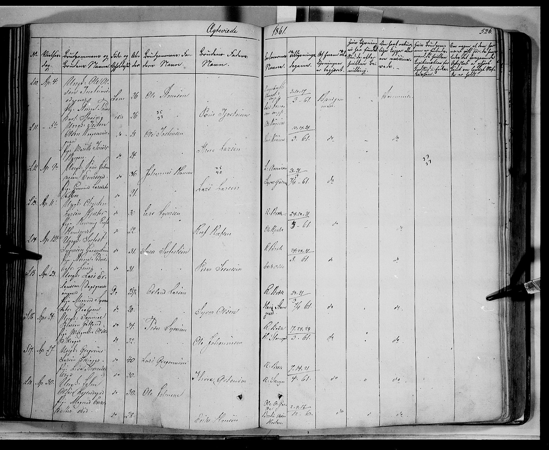 Lom prestekontor, AV/SAH-PREST-070/K/L0006: Parish register (official) no. 6B, 1837-1863, p. 526