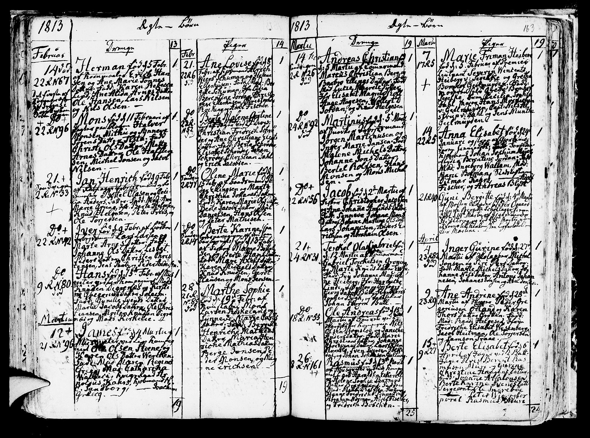 Korskirken sokneprestembete, AV/SAB-A-76101/H/Haa/L0006: Parish register (official) no. A 6, 1790-1820, p. 163