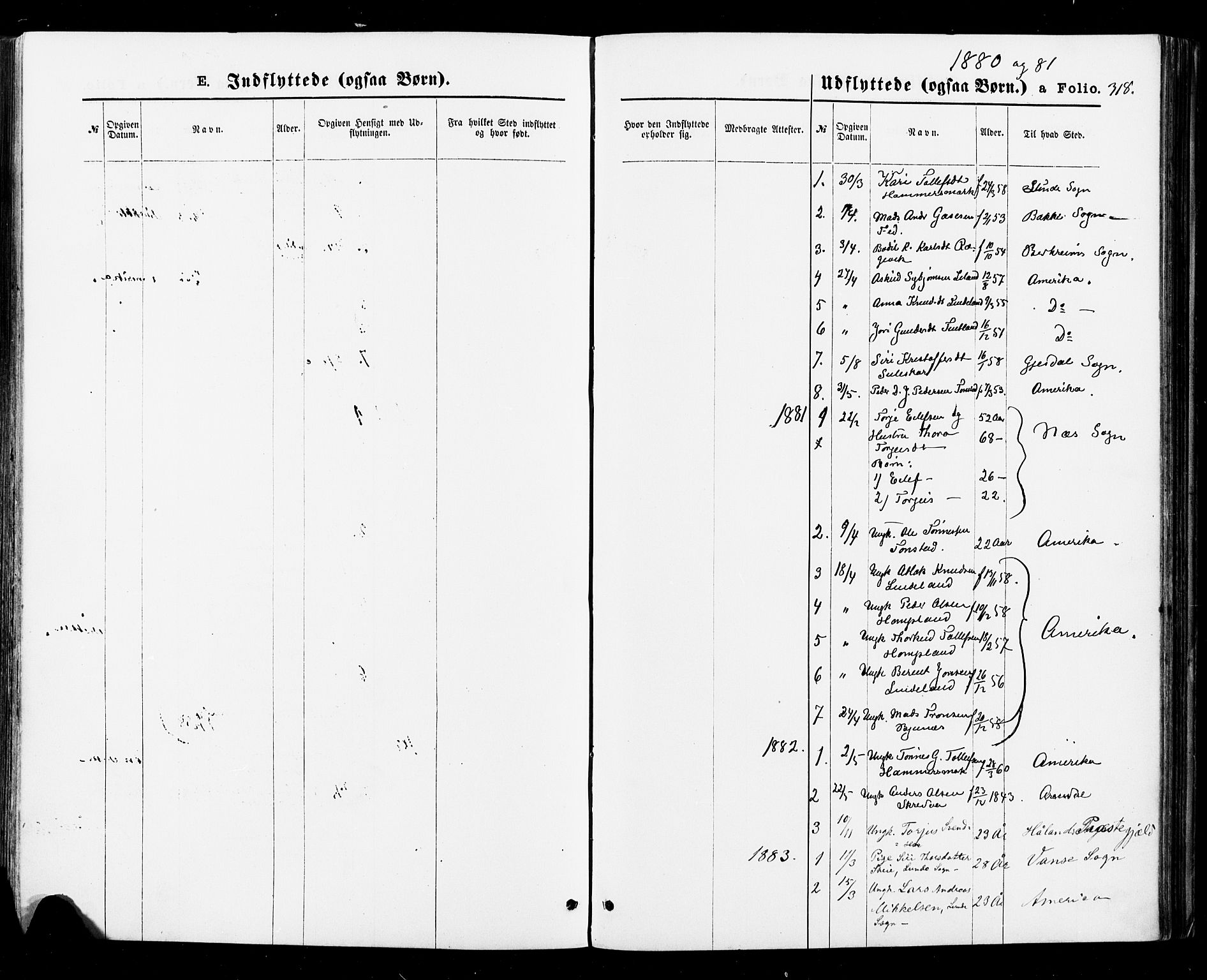 Sirdal sokneprestkontor, AV/SAK-1111-0036/F/Fa/Fab/L0003: Parish register (official) no. A 3, 1874-1886, p. 318