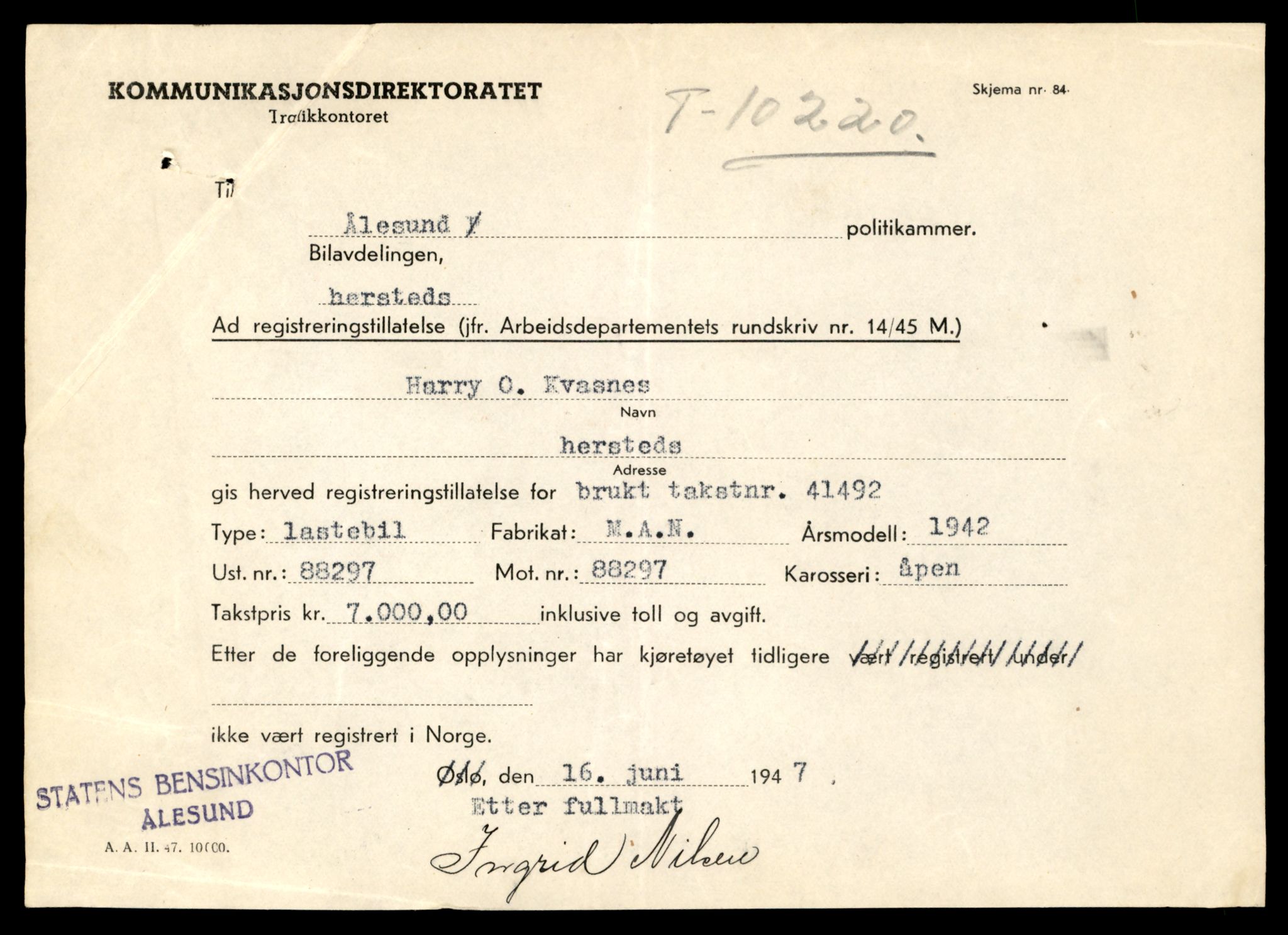 Møre og Romsdal vegkontor - Ålesund trafikkstasjon, AV/SAT-A-4099/F/Fe/L0033: Registreringskort for kjøretøy T 12151 - T 12474, 1927-1998, p. 2999