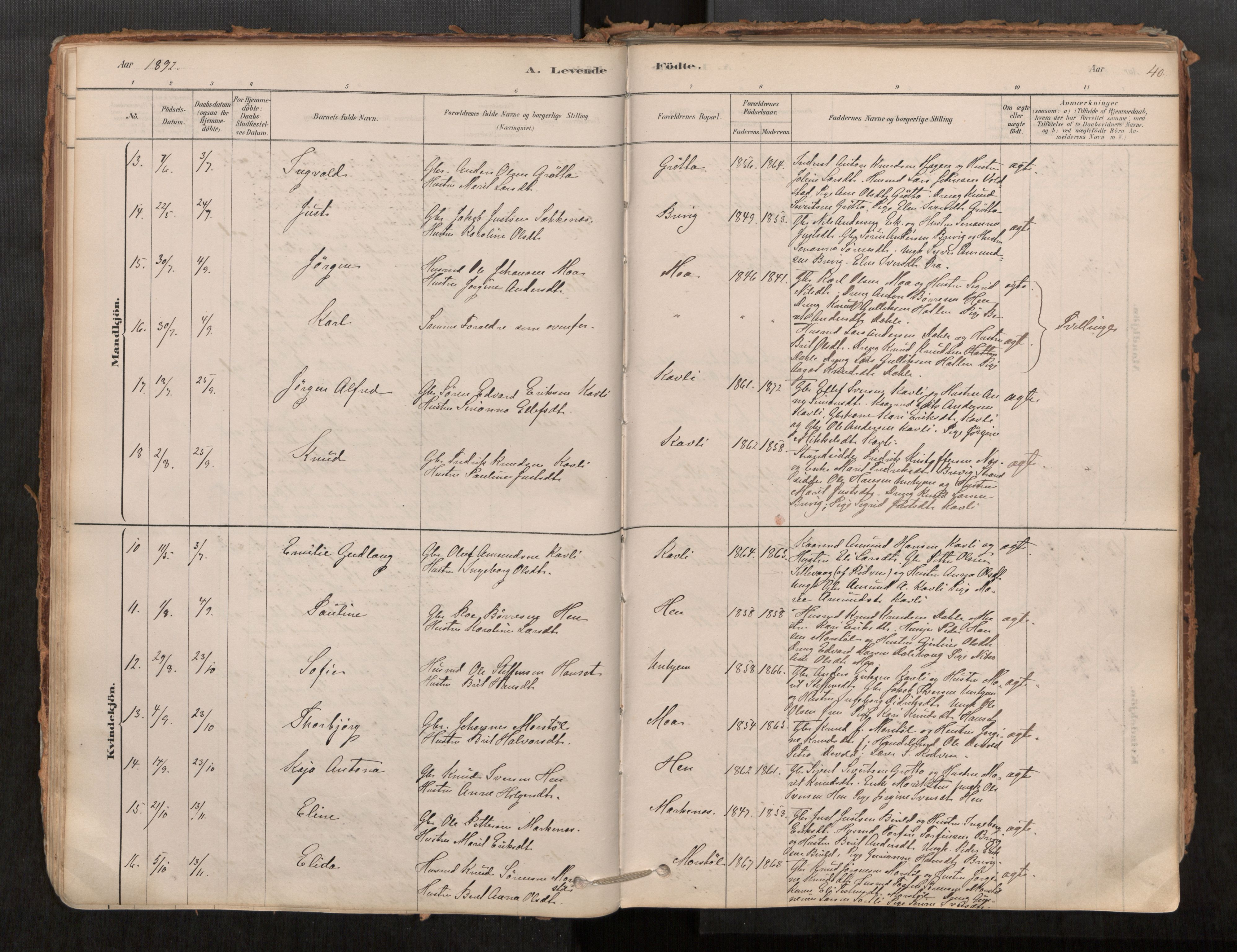 Ministerialprotokoller, klokkerbøker og fødselsregistre - Møre og Romsdal, AV/SAT-A-1454/545/L0594: Parish register (official) no. 545A03, 1878-1920, p. 40