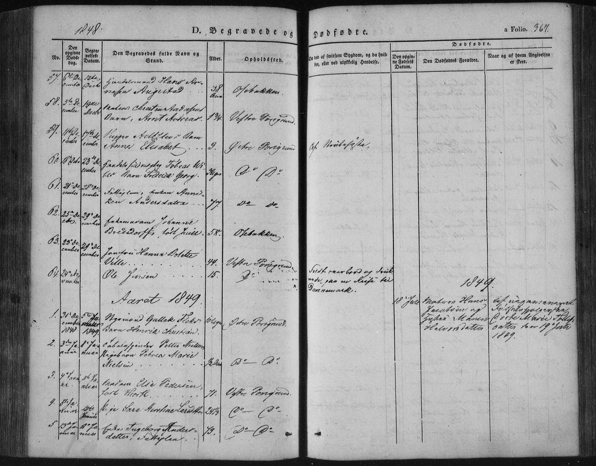 Porsgrunn kirkebøker , SAKO/A-104/F/Fa/L0006: Parish register (official) no. 6, 1841-1857, p. 367