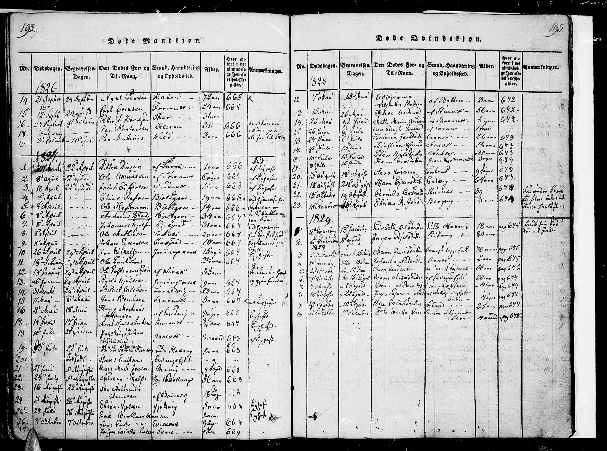 Ministerialprotokoller, klokkerbøker og fødselsregistre - Nordland, SAT/A-1459/863/L0894: Parish register (official) no. 863A06, 1821-1851, p. 192-193