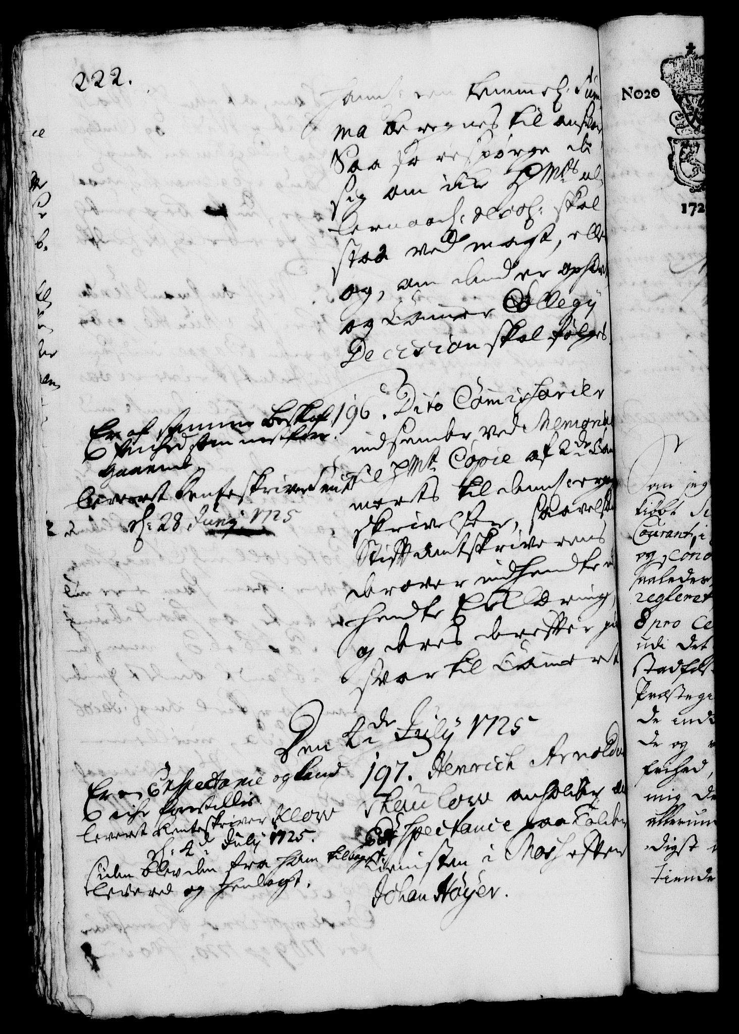 Rentekammeret, Kammerkanselliet, RA/EA-3111/G/Gh/Gha/L0007: Norsk ekstraktmemorialprotokoll (merket RK 53.52), 1724-1725, p. 222