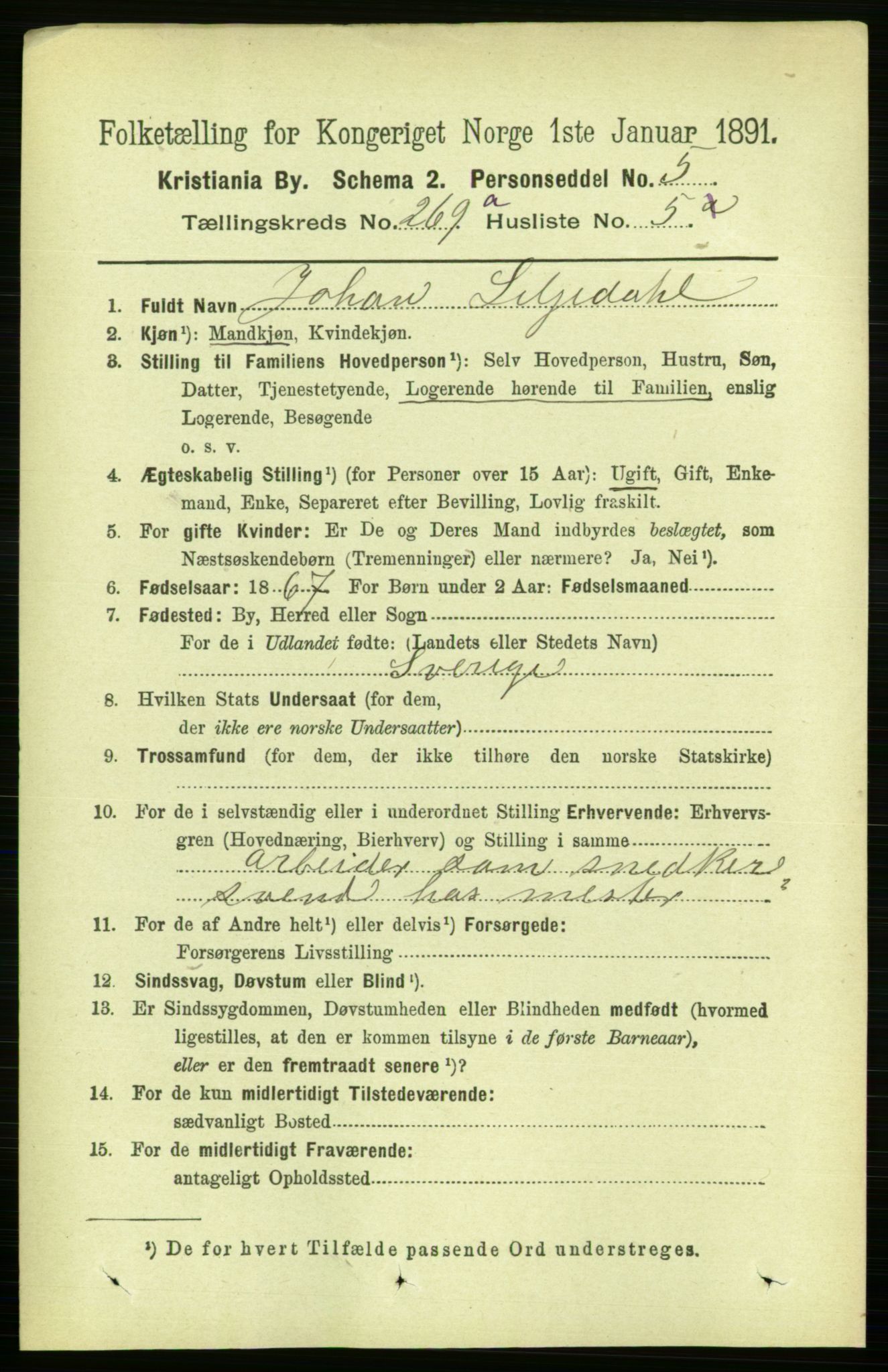 RA, 1891 census for 0301 Kristiania, 1891, p. 163183