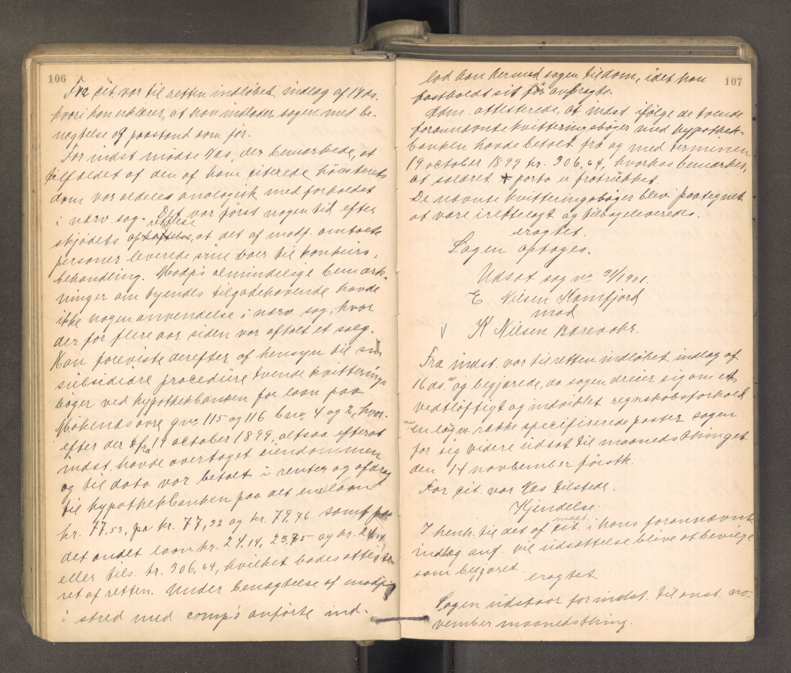 Søndre Jarlsberg sorenskriveri, AV/SAKO-A-129/F/Fa/L0043: Tingbok, 1901-1903, p. 106-107