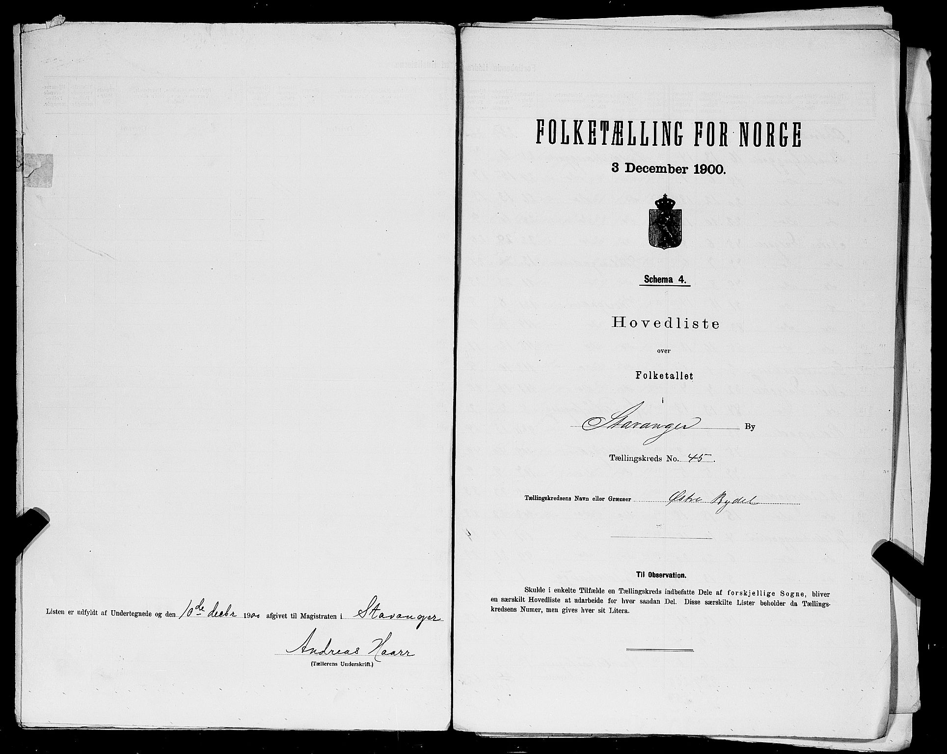 SAST, 1900 census for Stavanger, 1900, p. 217