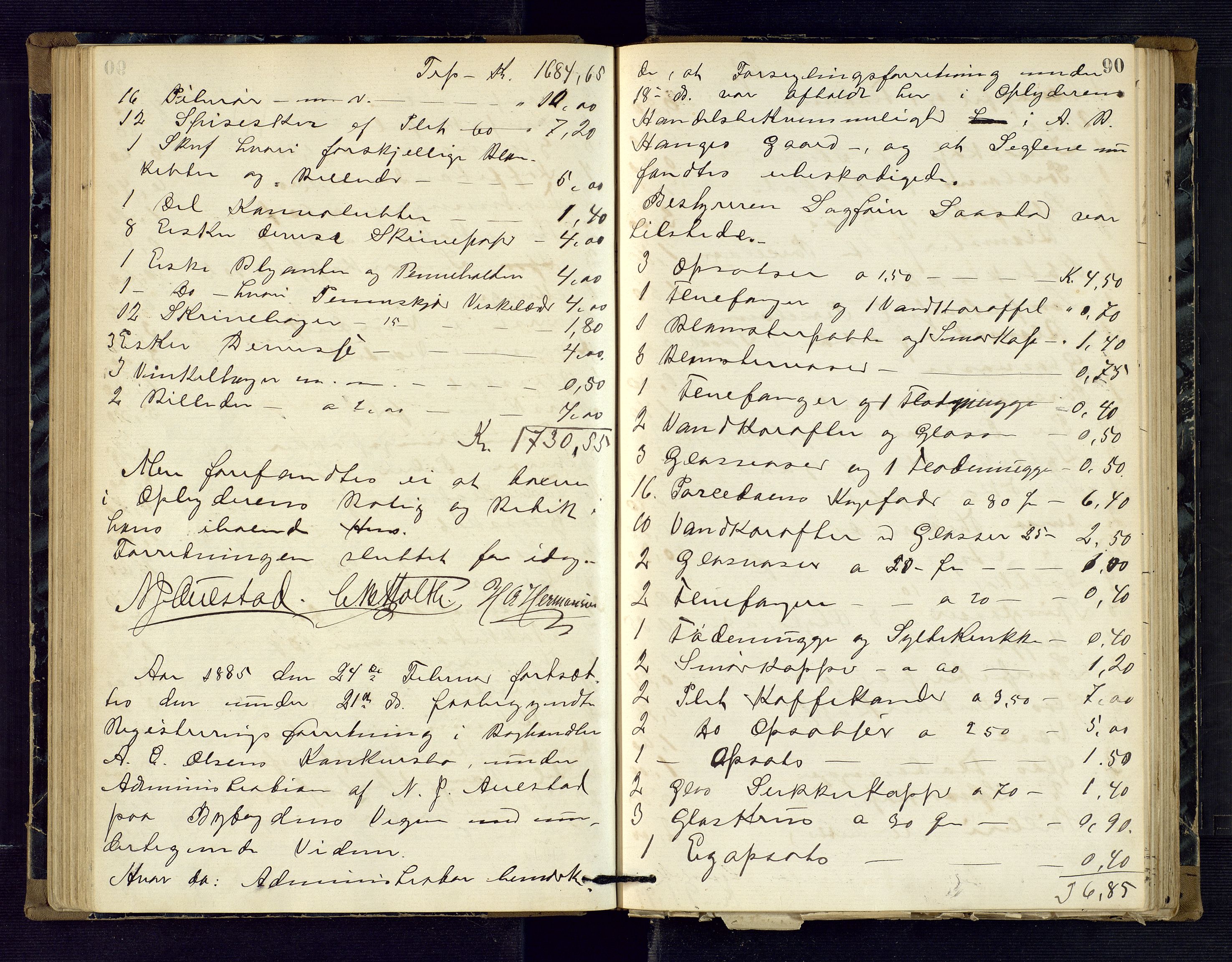 Risør byfogd, AV/SAK-1222-0005/H/Hc/L0004: Skifteprotokoll nr. 3B, 1882-1886, p. 90