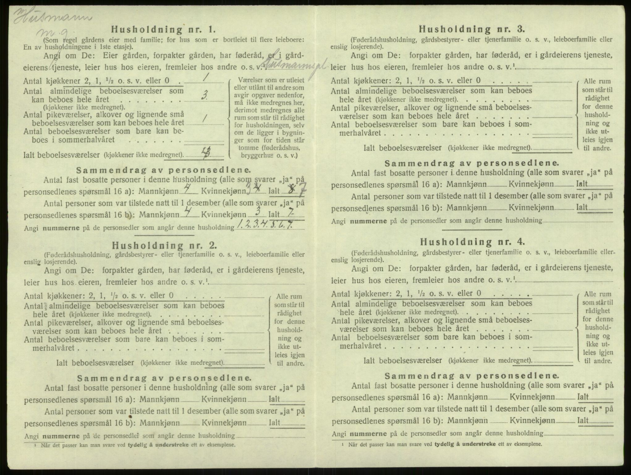 SAB, 1920 census for Lærdal, 1920, p. 767