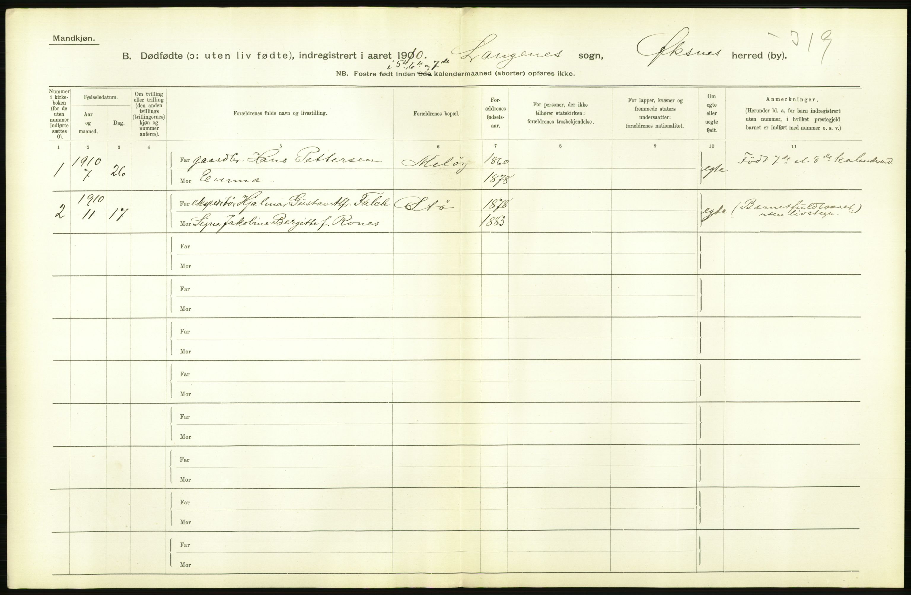 Statistisk sentralbyrå, Sosiodemografiske emner, Befolkning, RA/S-2228/D/Df/Dfa/Dfah/L0042: Nordlands amt: Døde, dødfødte. Bygder og byer., 1910, p. 624