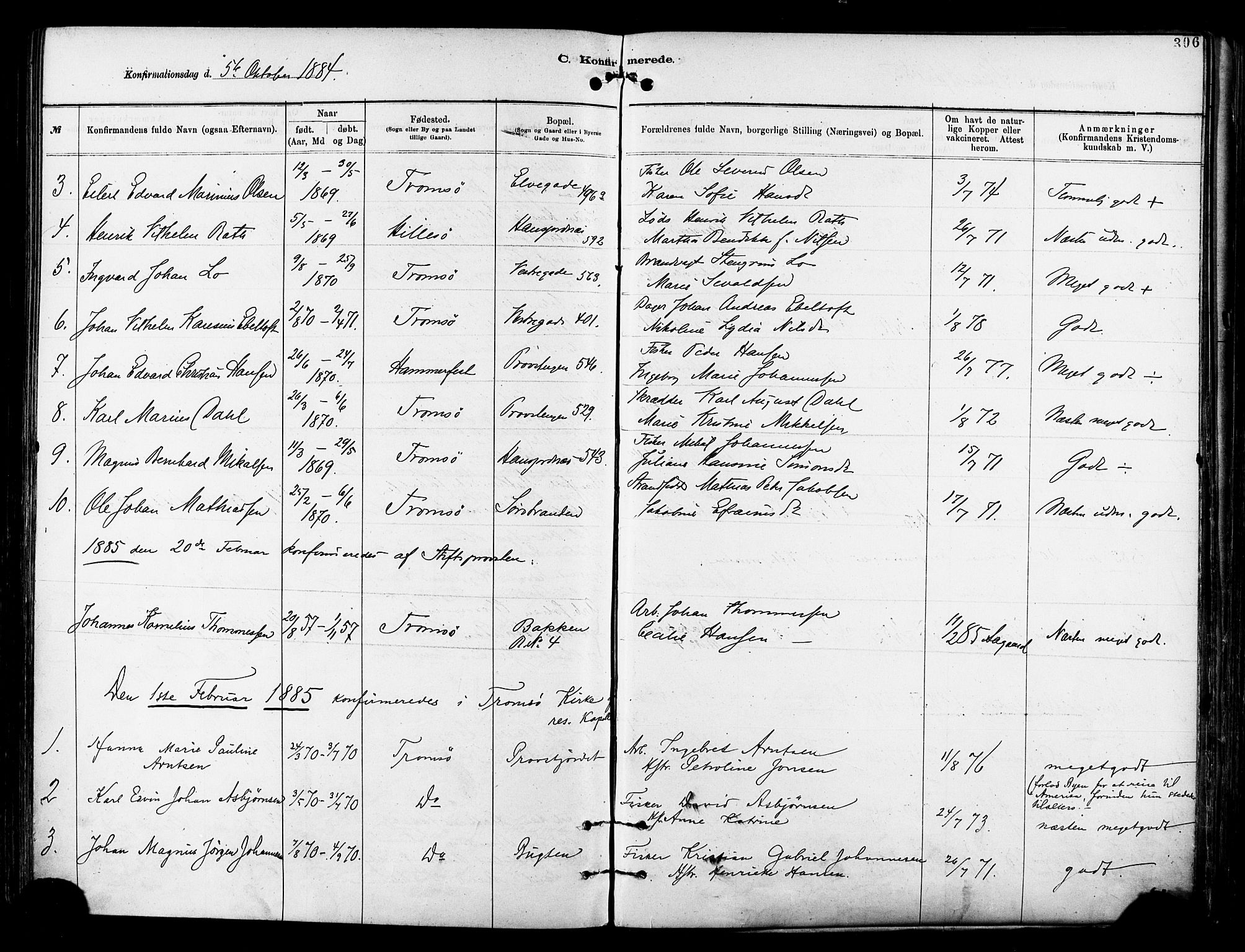 Tromsø sokneprestkontor/stiftsprosti/domprosti, SATØ/S-1343/G/Ga/L0014kirke: Parish register (official) no. 14, 1878-1888, p. 306