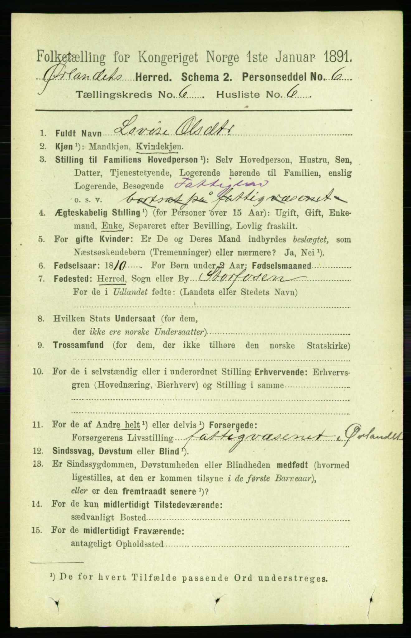 RA, 1891 census for 1621 Ørland, 1891, p. 1888