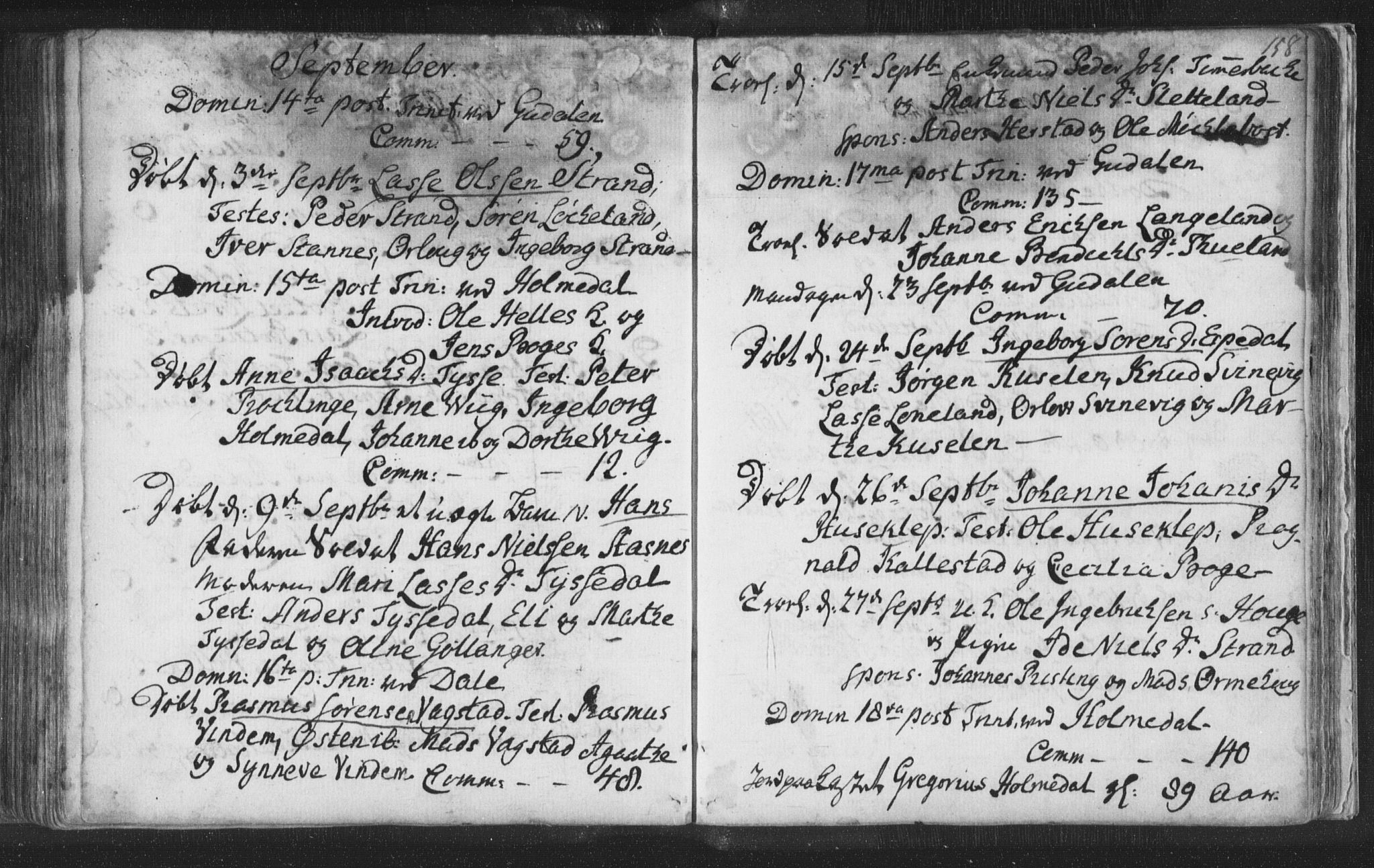 Fjaler sokneprestembete, AV/SAB-A-79801/H/Haa/Haaa/L0002: Parish register (official) no. A 2, 1779-1798, p. 158