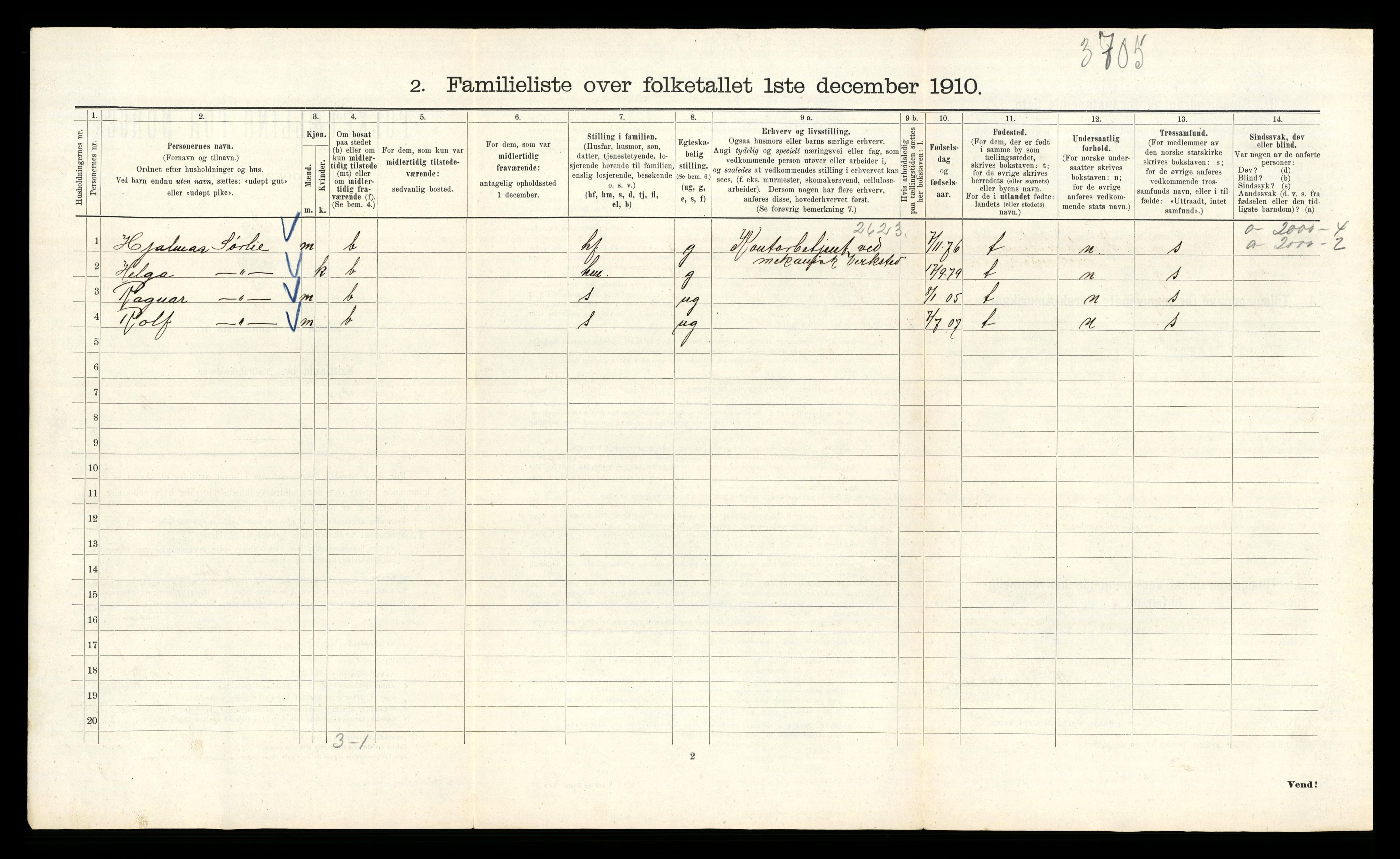 RA, 1910 census for Kristiania, 1910, p. 42390