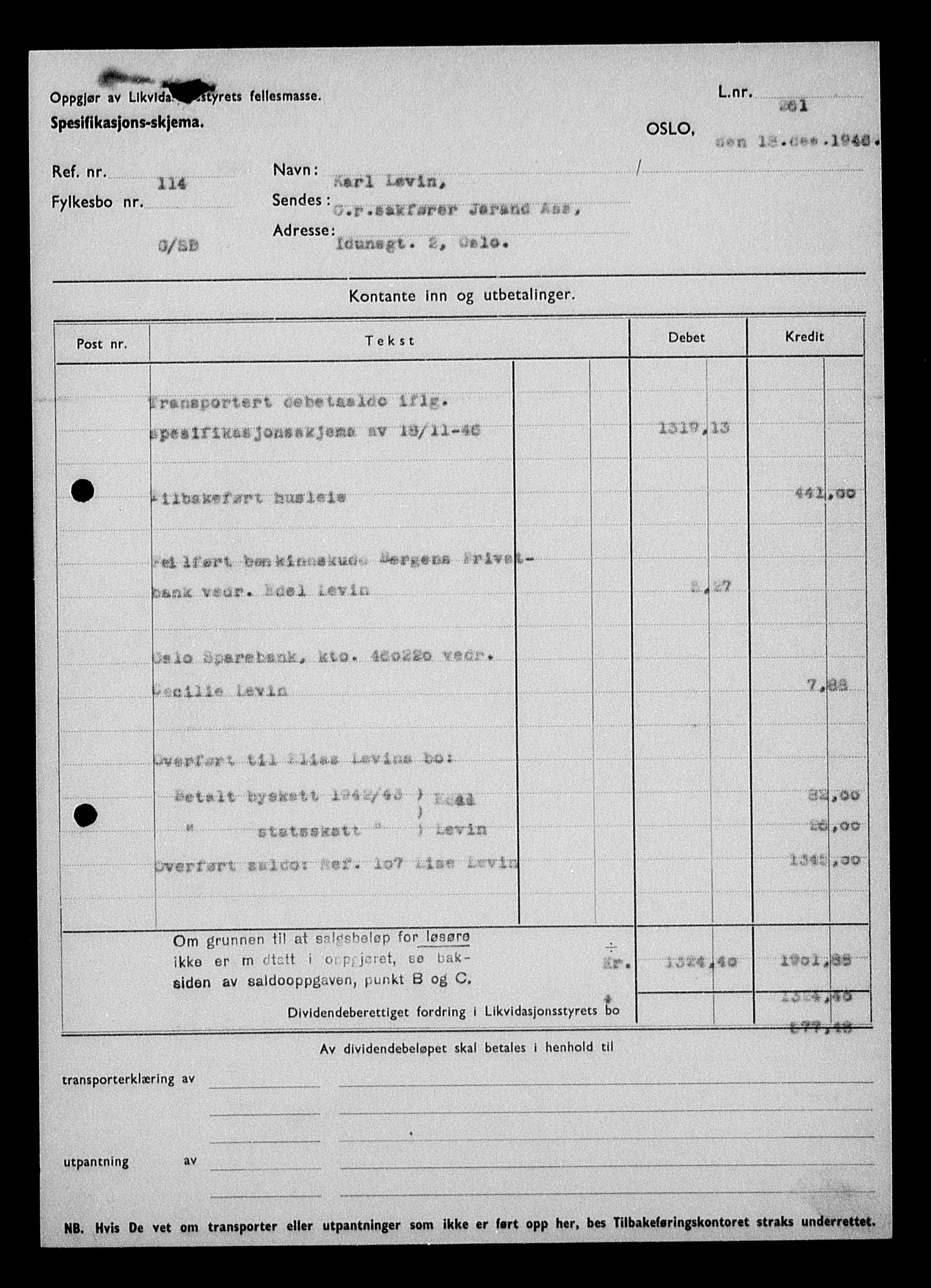 Justisdepartementet, Tilbakeføringskontoret for inndratte formuer, AV/RA-S-1564/H/Hc/Hcc/L0957: --, 1945-1947, p. 292