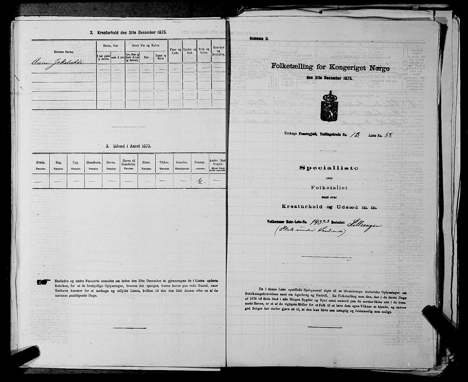 RA, 1875 census for 0224P Aurskog, 1875, p. 1345