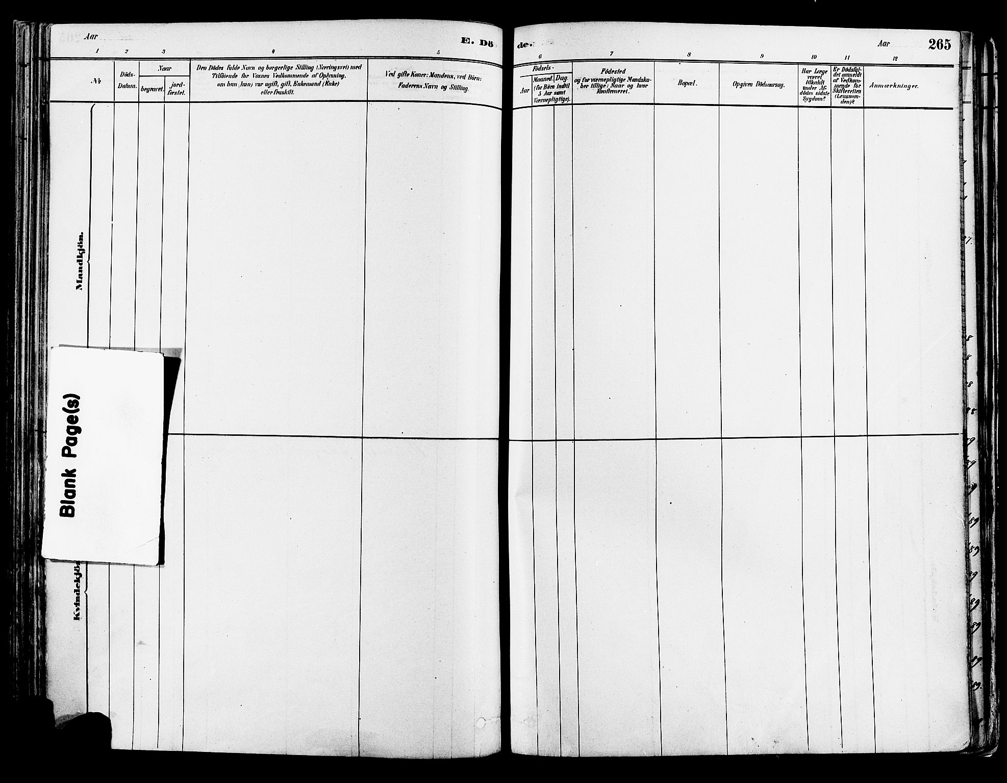 Suldal sokneprestkontor, AV/SAST-A-101845/01/IV/L0011: Parish register (official) no. A 11, 1878-1900, p. 265