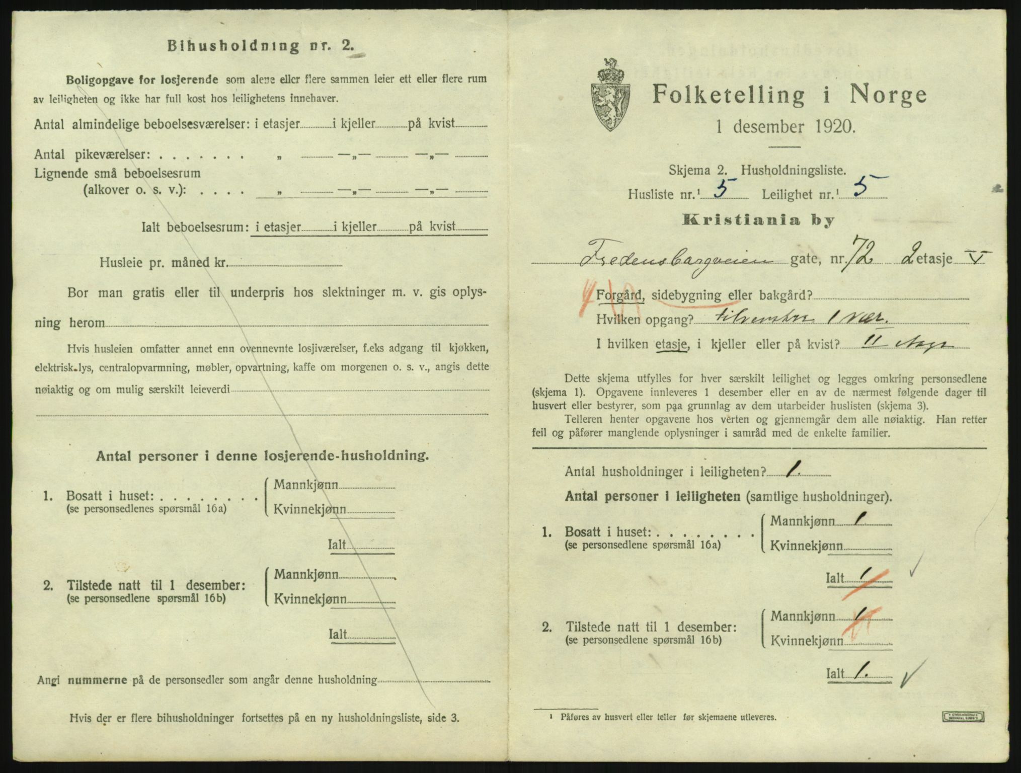 SAO, 1920 census for Kristiania, 1920, p. 25998