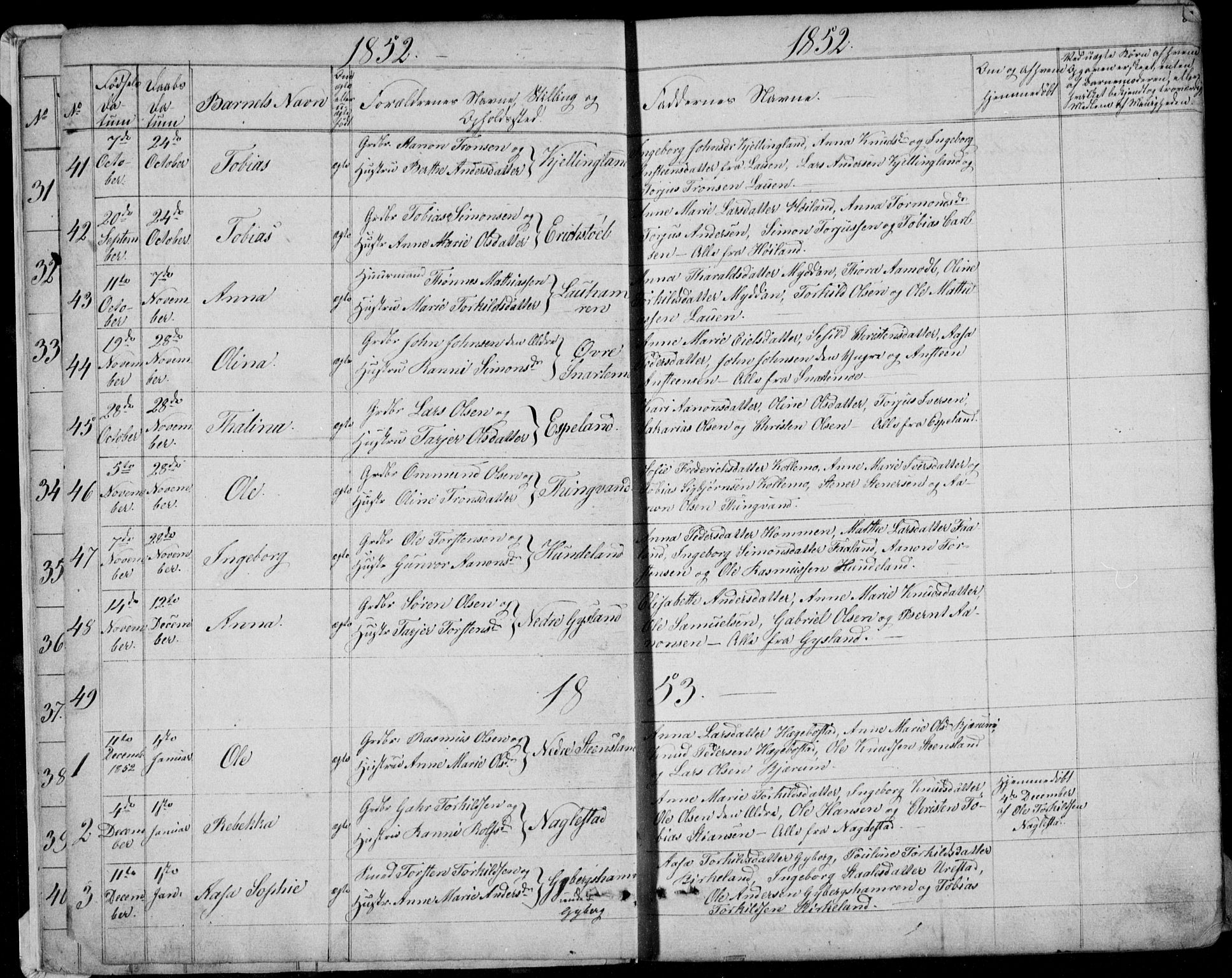 Hægebostad sokneprestkontor, SAK/1111-0024/F/Fb/Fba/L0002: Parish register (copy) no. B 2, 1851-1882, p. 8