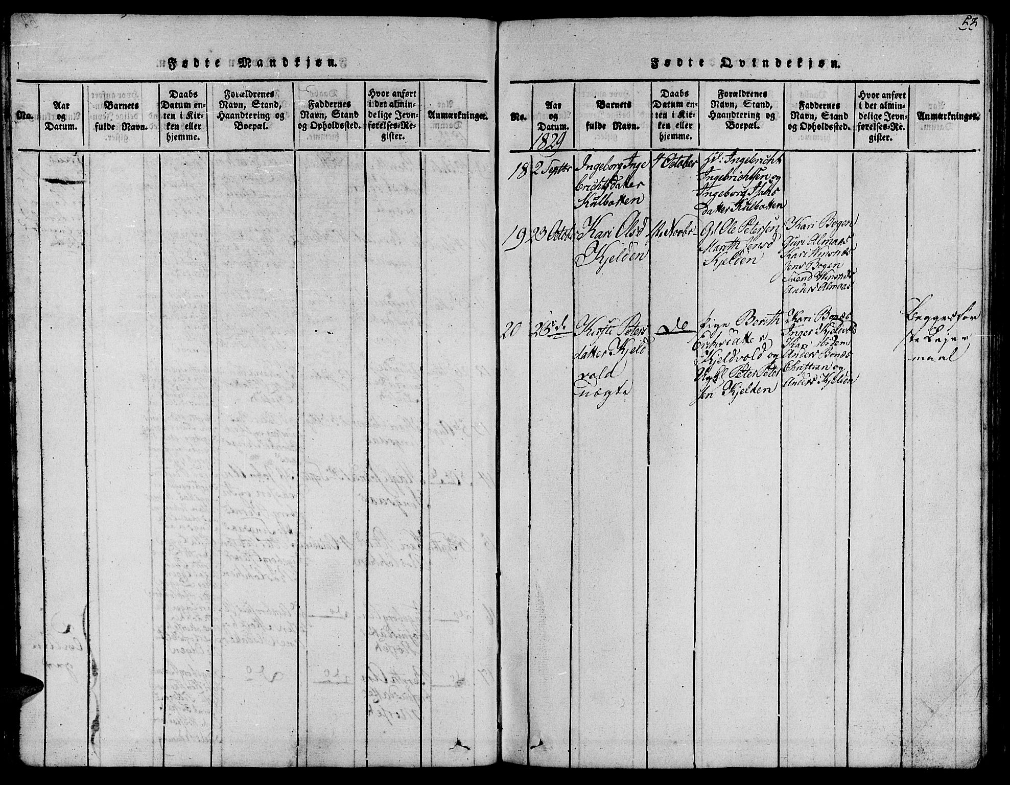 Ministerialprotokoller, klokkerbøker og fødselsregistre - Sør-Trøndelag, SAT/A-1456/685/L0955: Parish register (official) no. 685A03 /2, 1817-1829, p. 53