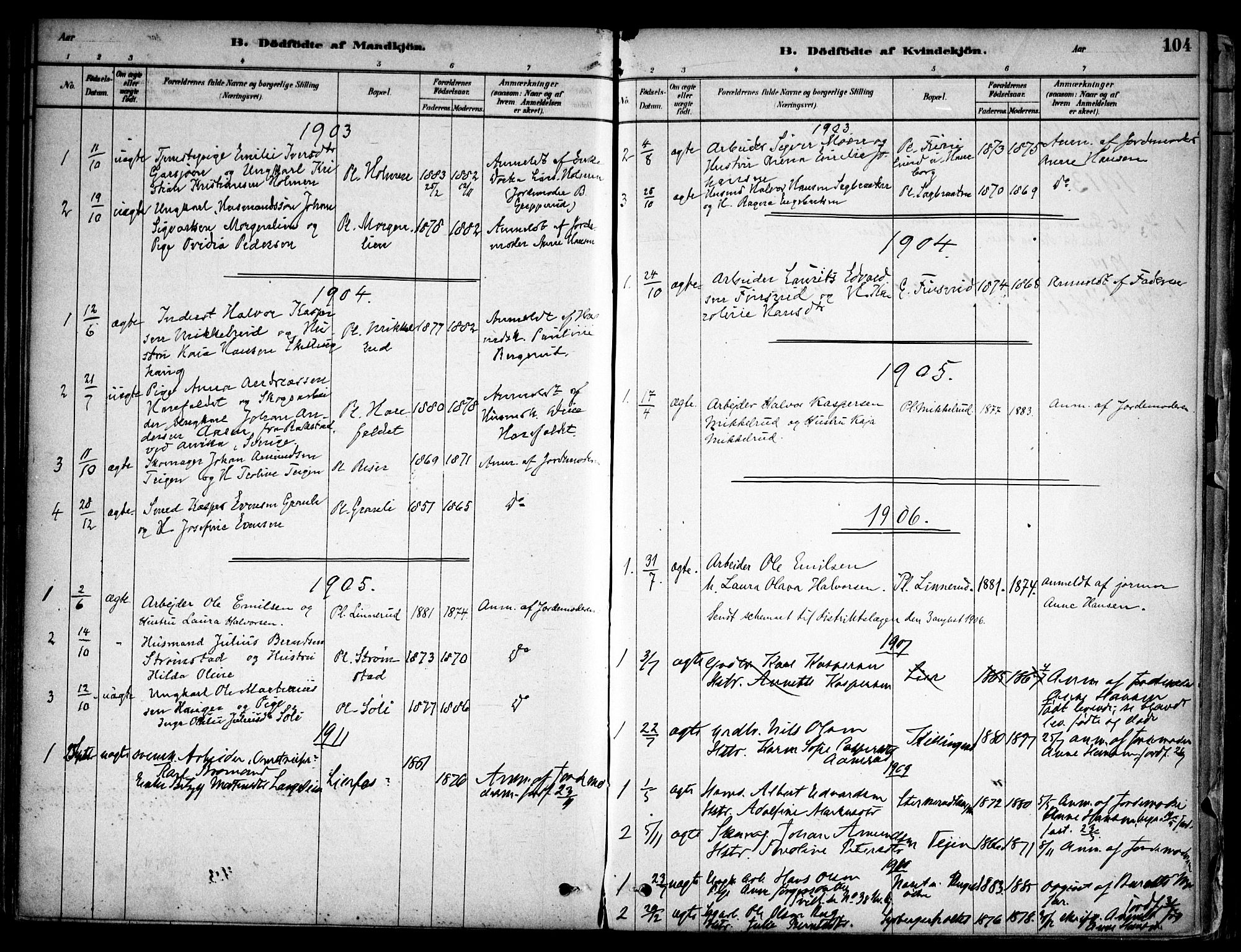 Aurskog prestekontor Kirkebøker, SAO/A-10304a/F/Fa/L0008: Parish register (official) no. I 8, 1878-1937, p. 104