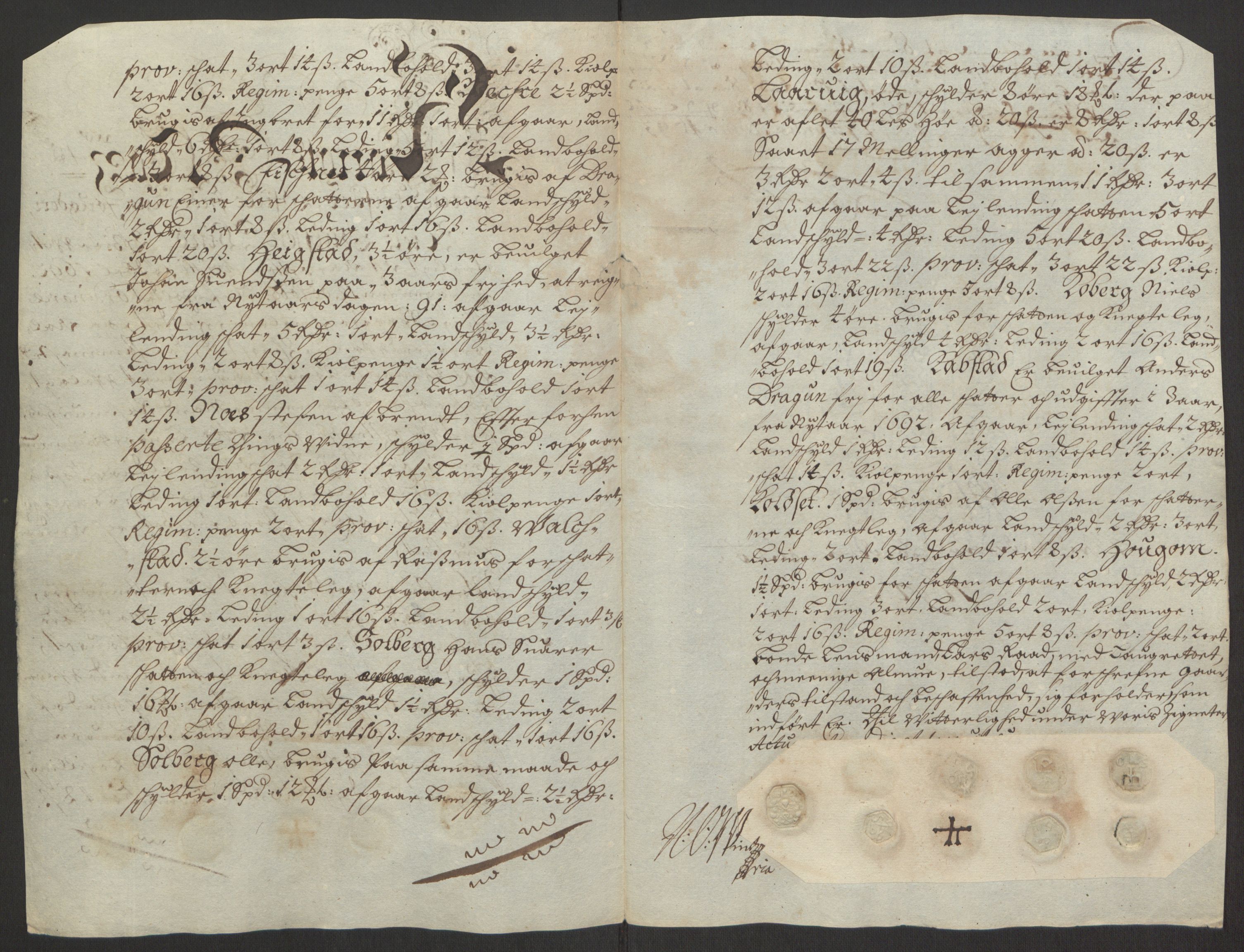 Rentekammeret inntil 1814, Reviderte regnskaper, Fogderegnskap, AV/RA-EA-4092/R63/L4308: Fogderegnskap Inderøy, 1692-1694, p. 240