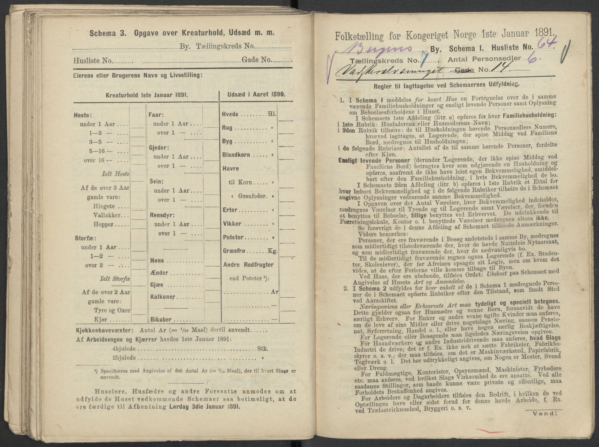 RA, 1891 Census for 1301 Bergen, 1891, p. 1330