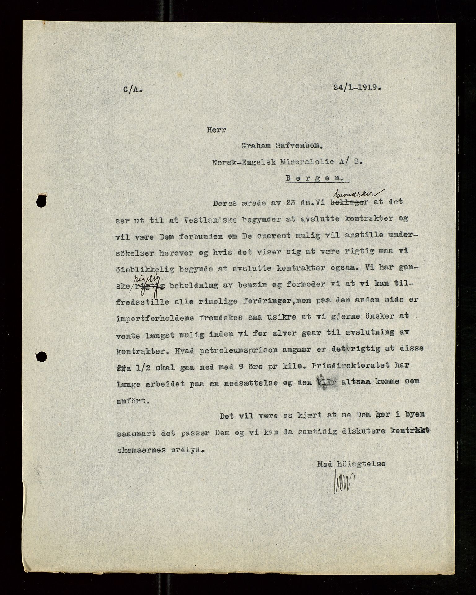 Pa 1521 - A/S Norske Shell, AV/SAST-A-101915/E/Ea/Eaa/L0007: Sjefskorrespondanse, 1919, p. 616