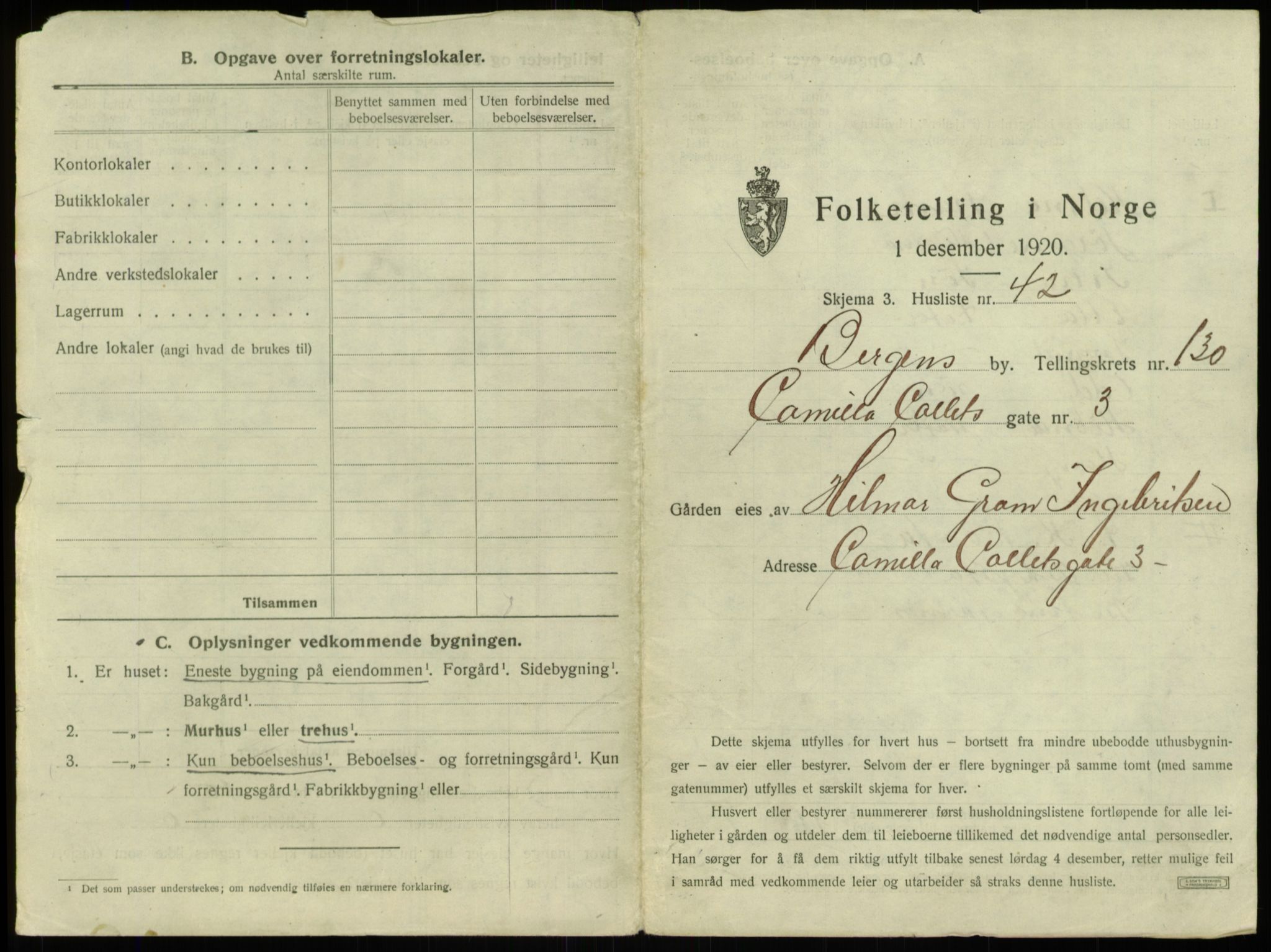 SAB, 1920 census for Bergen, 1920, p. 12217