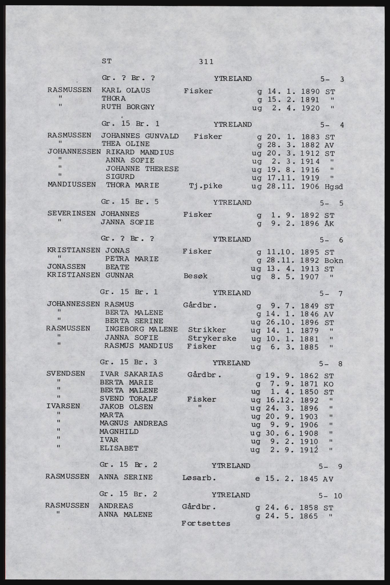 SAST, Copy of 1920 census for Karmøy, 1920, p. 331