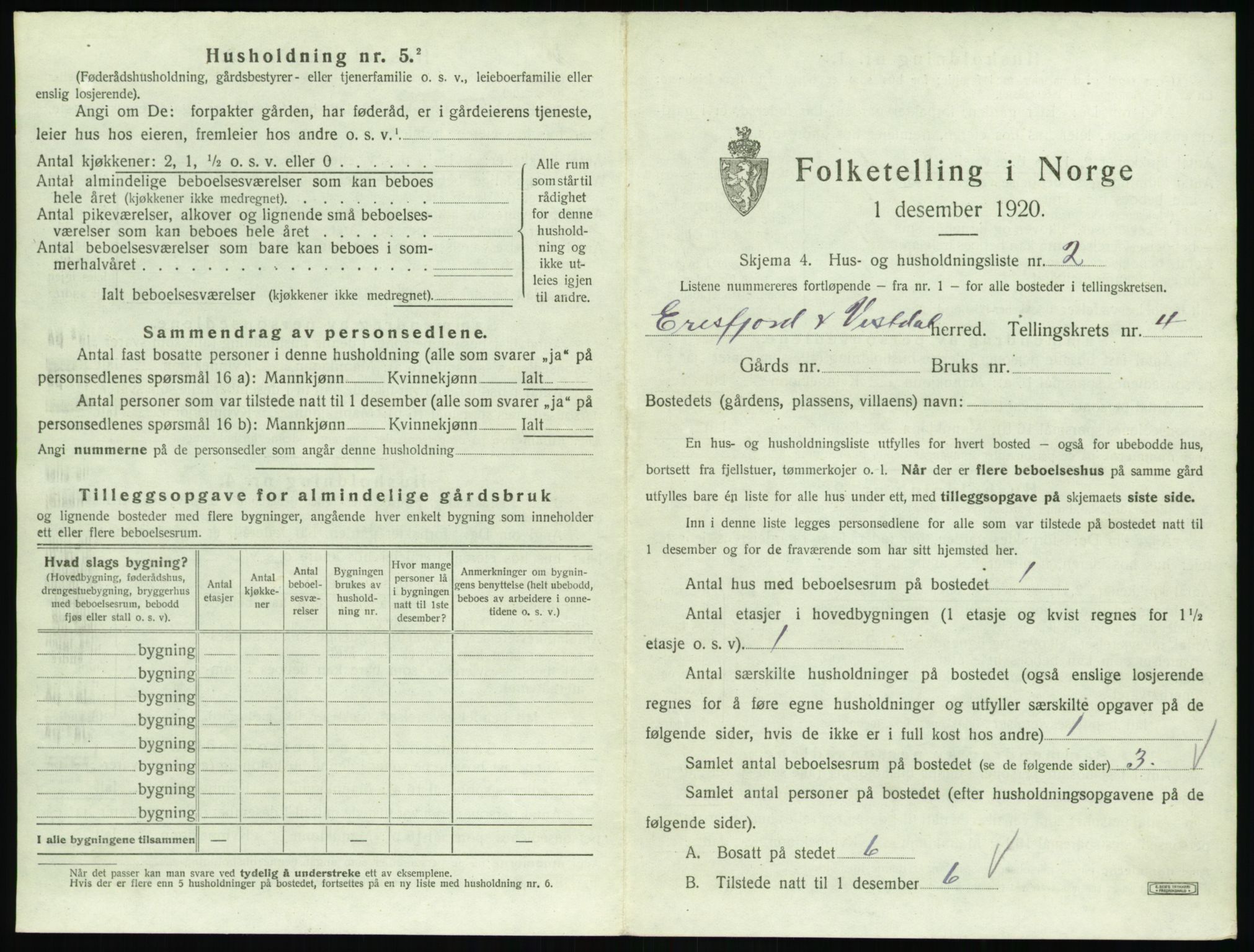 SAT, 1920 census for Eresfjord og Vistdal, 1920, p. 281