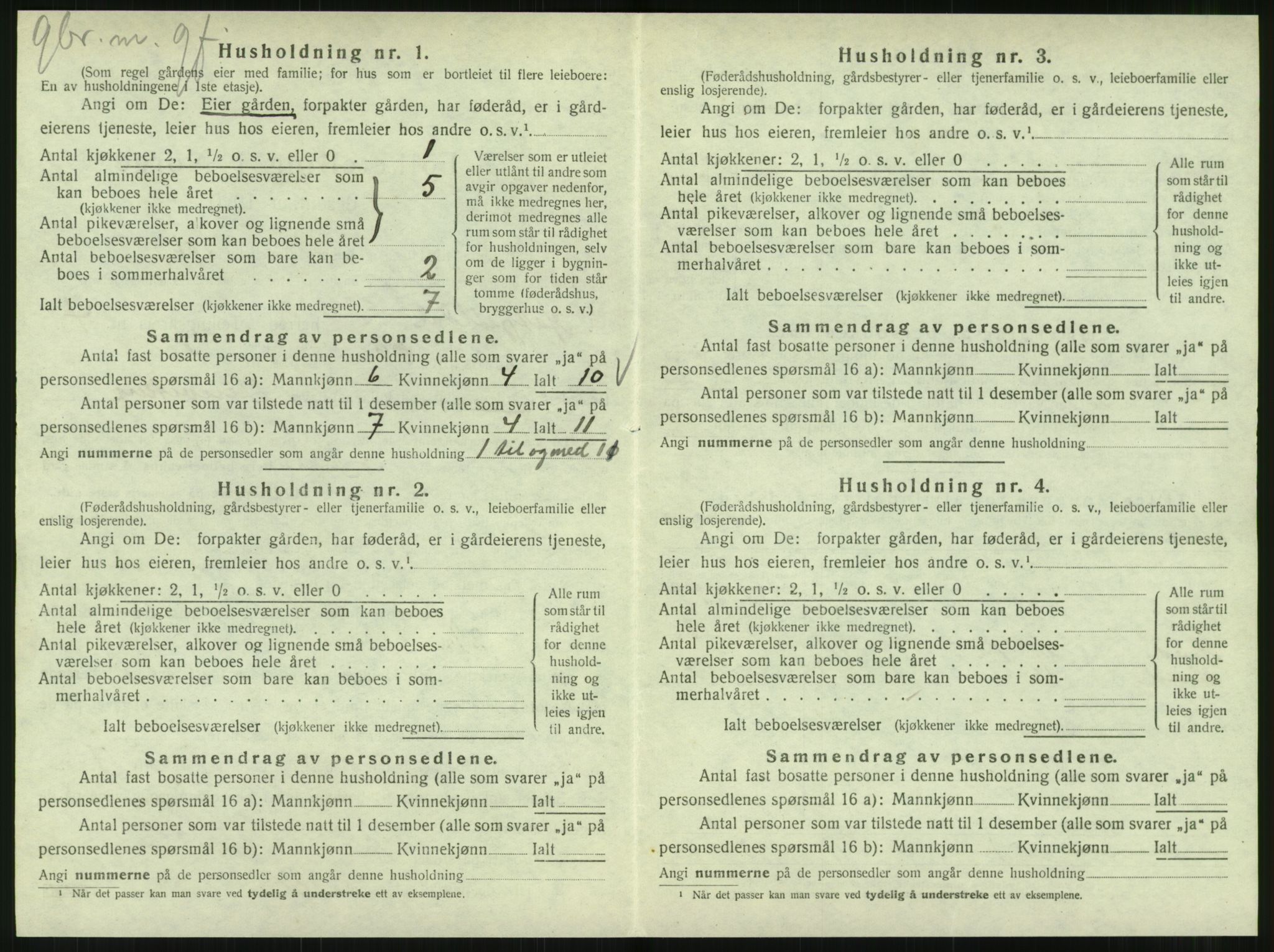 SAT, 1920 census for Hattfjelldal, 1920, p. 127