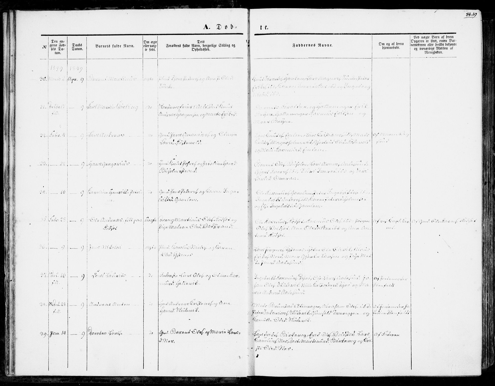 Ministerialprotokoller, klokkerbøker og fødselsregistre - Møre og Romsdal, AV/SAT-A-1454/528/L0397: Parish register (official) no. 528A08, 1848-1858, p. 19